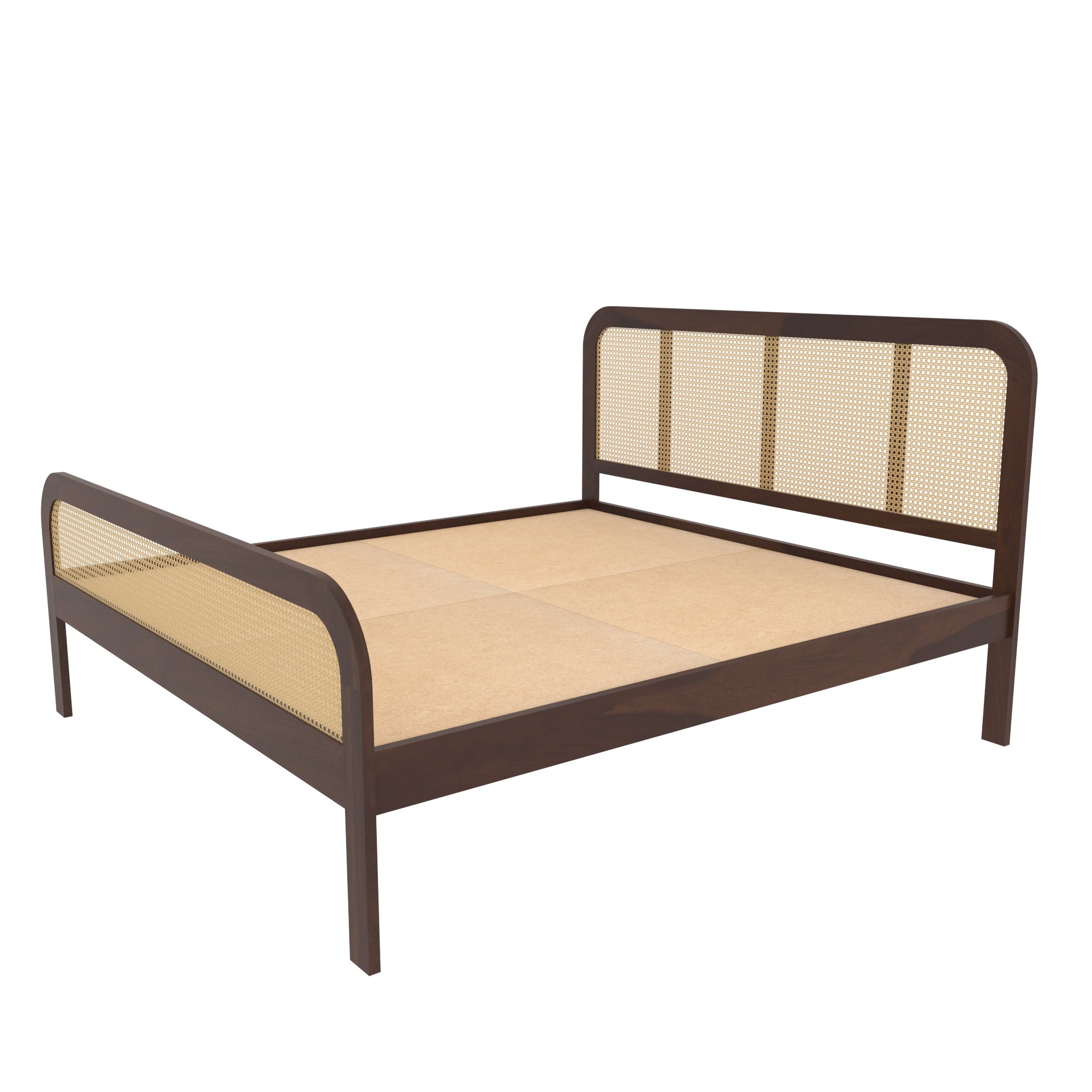 Rounded Cane Panel Bed with Soft Edges Bed