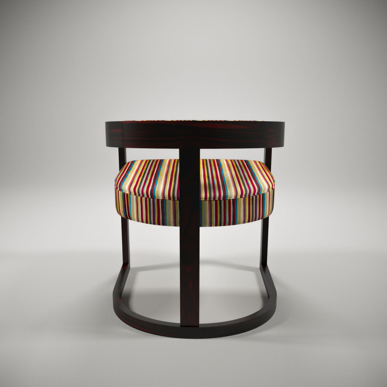 Modern Montage Round Curved Arm Wood Chair Arm Chair