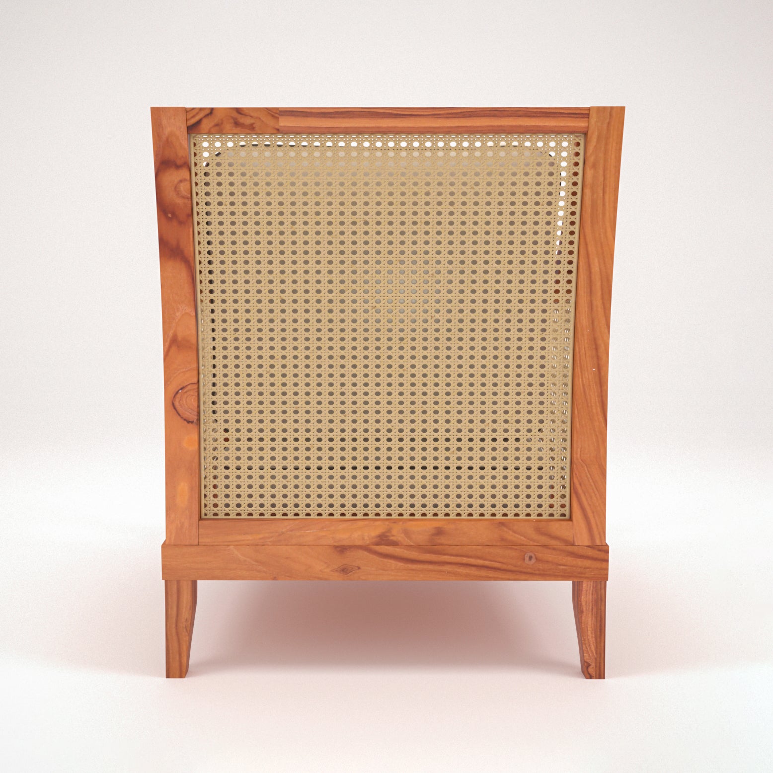 Solid Teak Wooden Comfy Upholstered Handmade Cane Chair Arm Chair