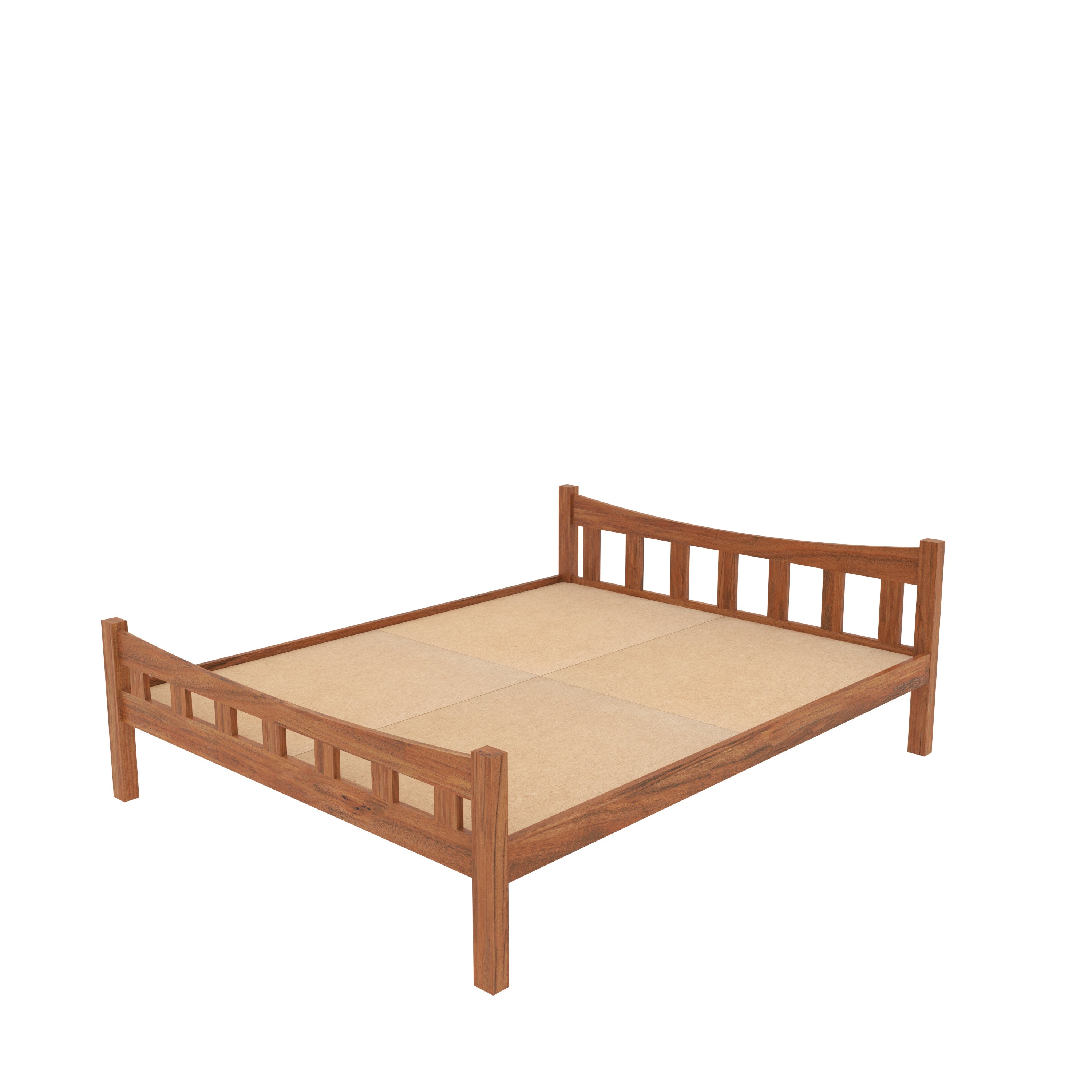 Contemporary Rustic Bedroom: Teal Accent Wall & Wooden Platform Bed bed