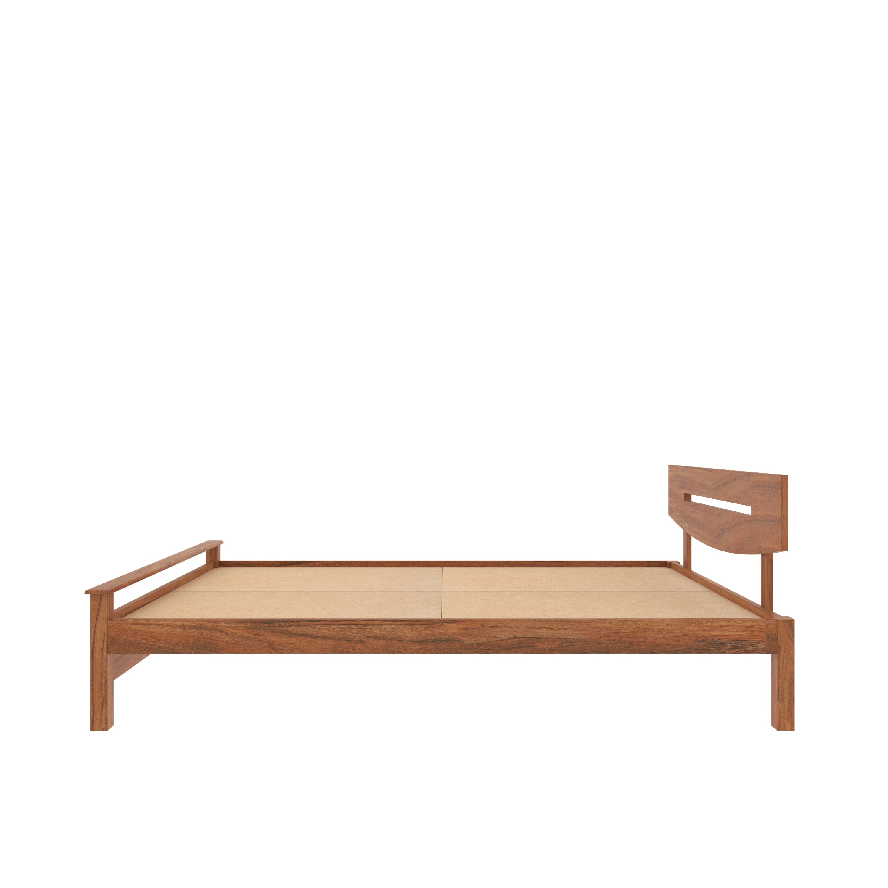 Contemporary Rustic Bedroom: Wood Slat Accent & Mustard Bedding bed