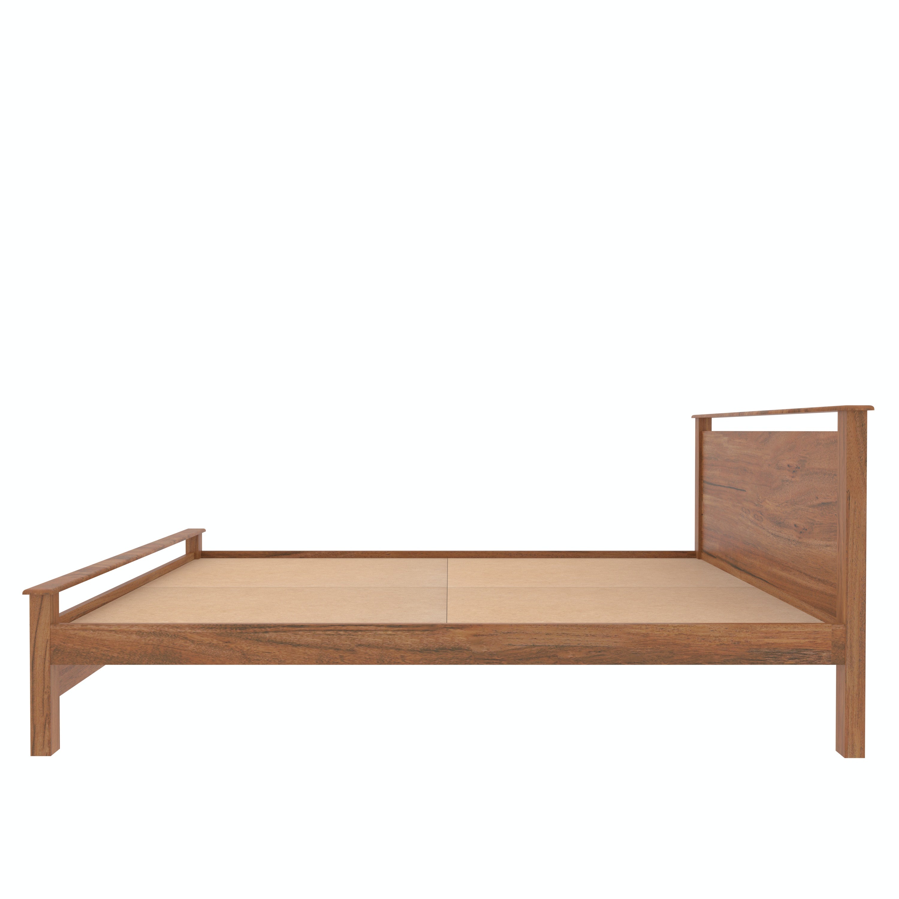 Modern Luxe Bedroom: Geometric Marble Accent & Wooden Platform Bed Bed