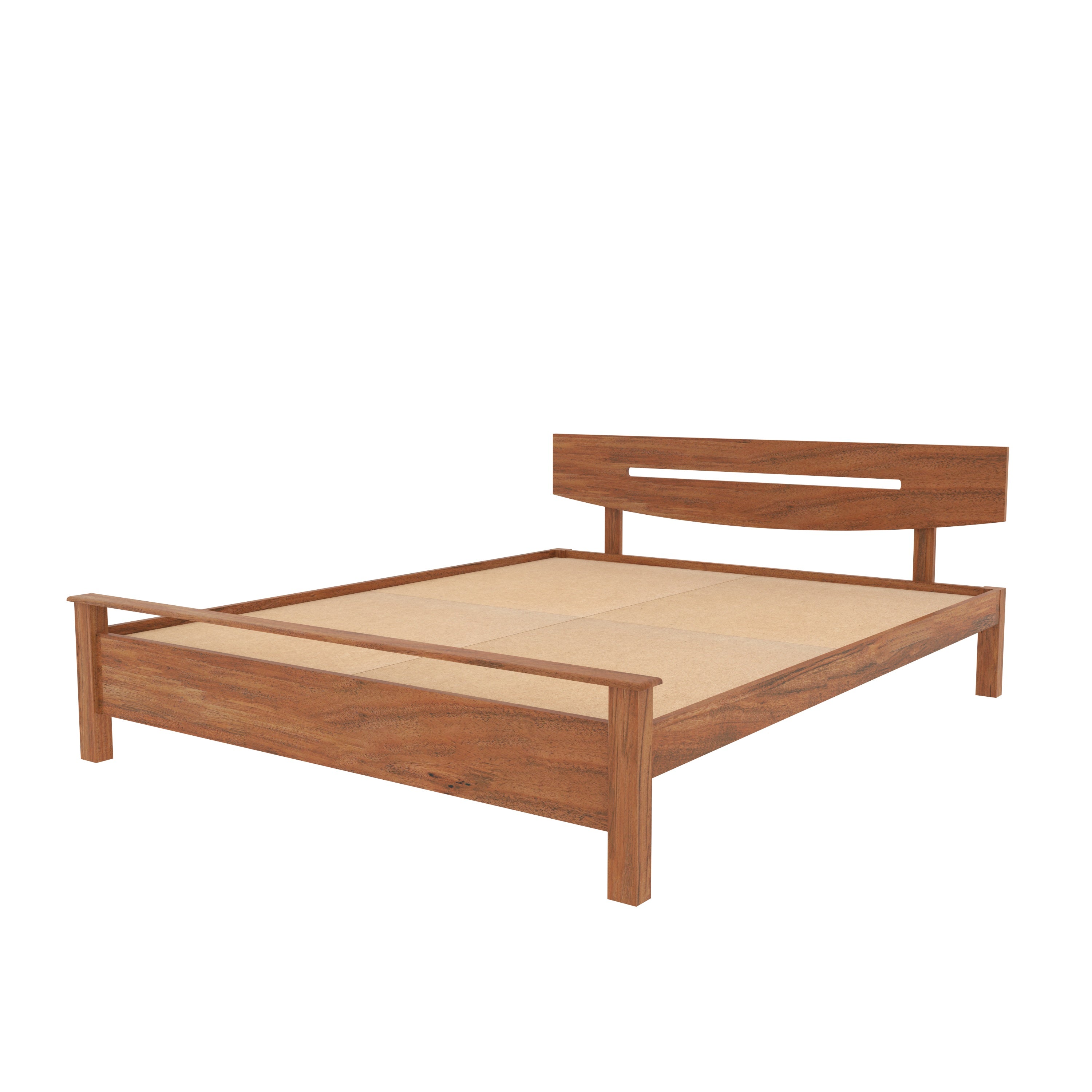 Contemporary Rustic Bedroom: Wood Slat Accent & Mustard Bedding bed
