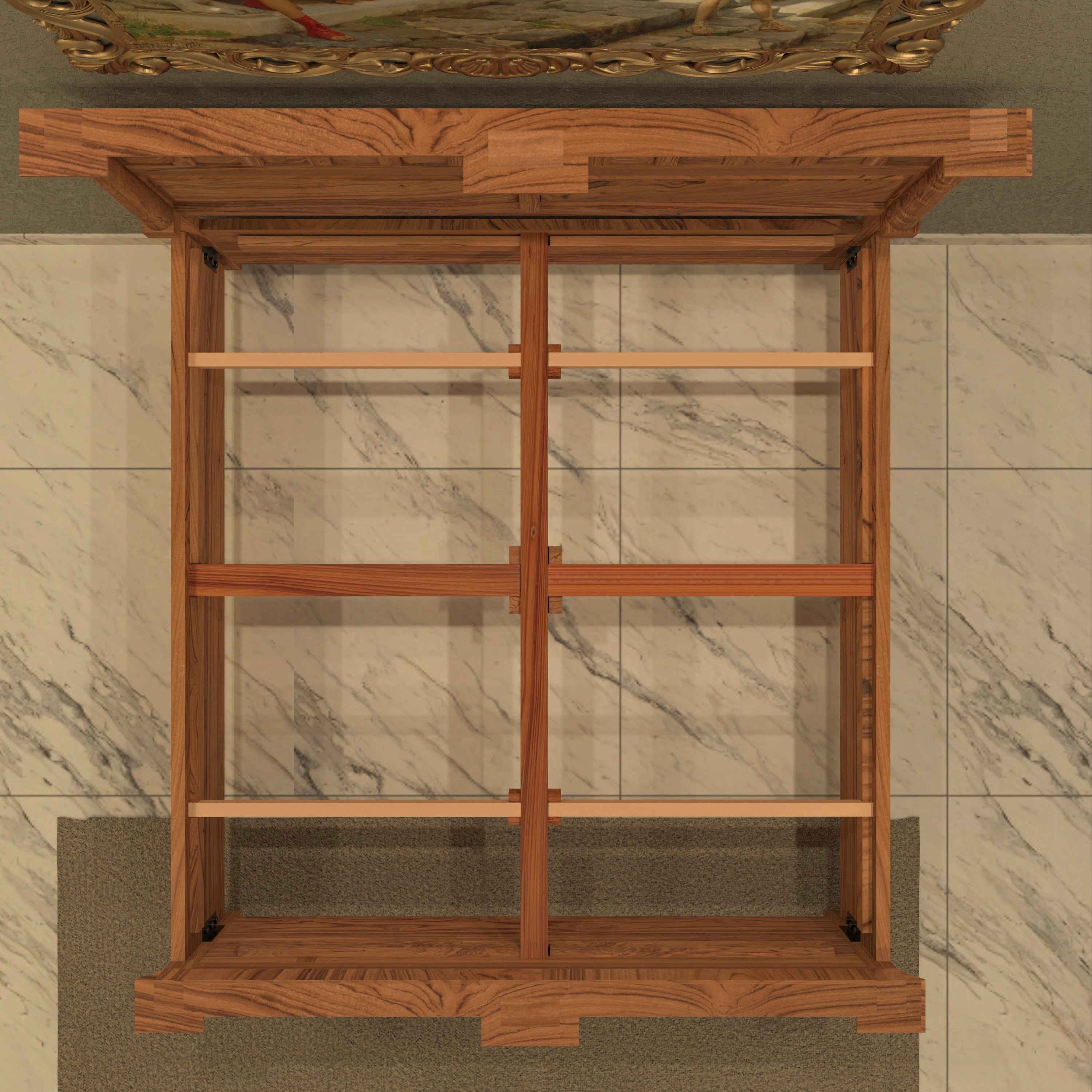 Brick concept wood storage bed Bed