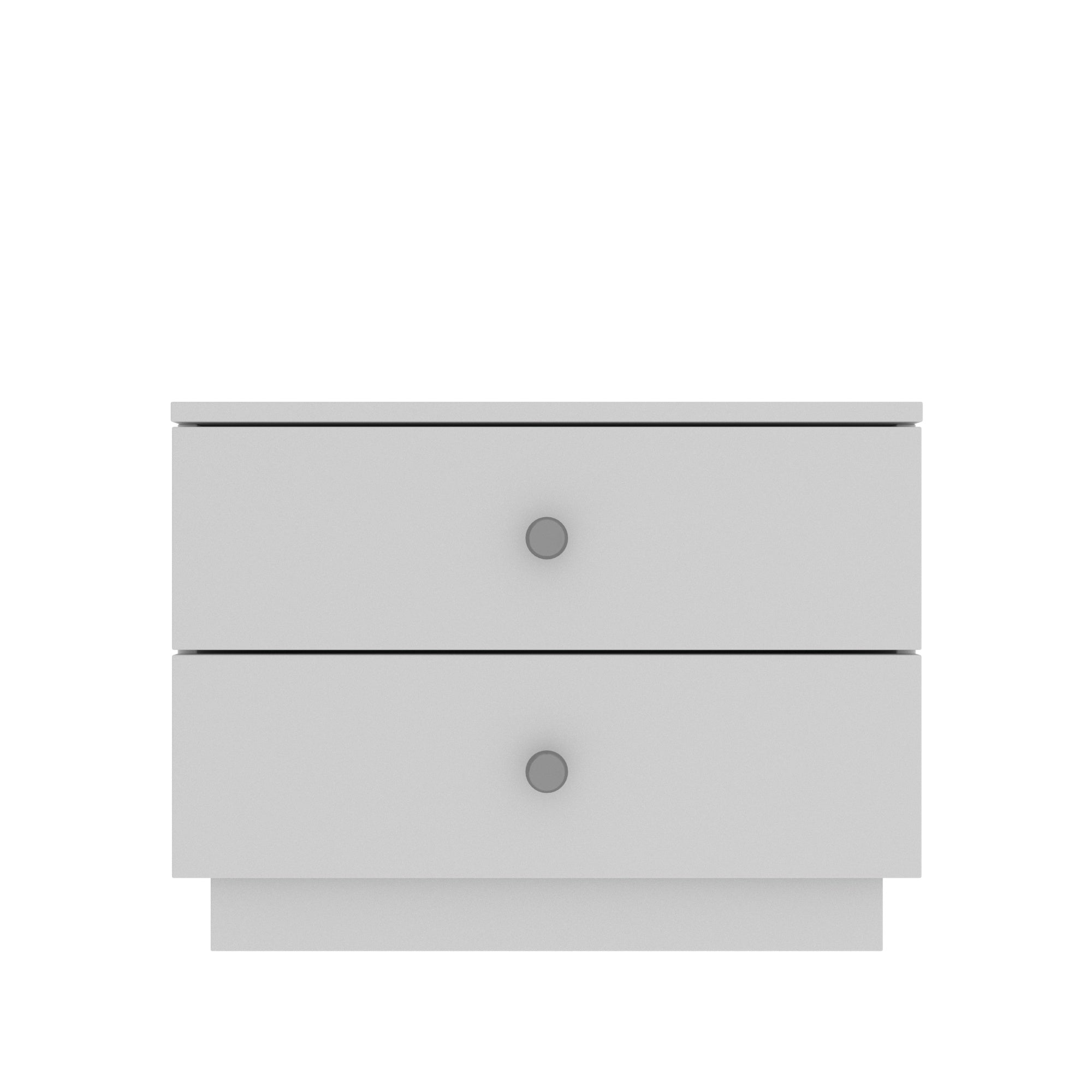Minimalist White Bedside Table with Dual Drawers Bedside