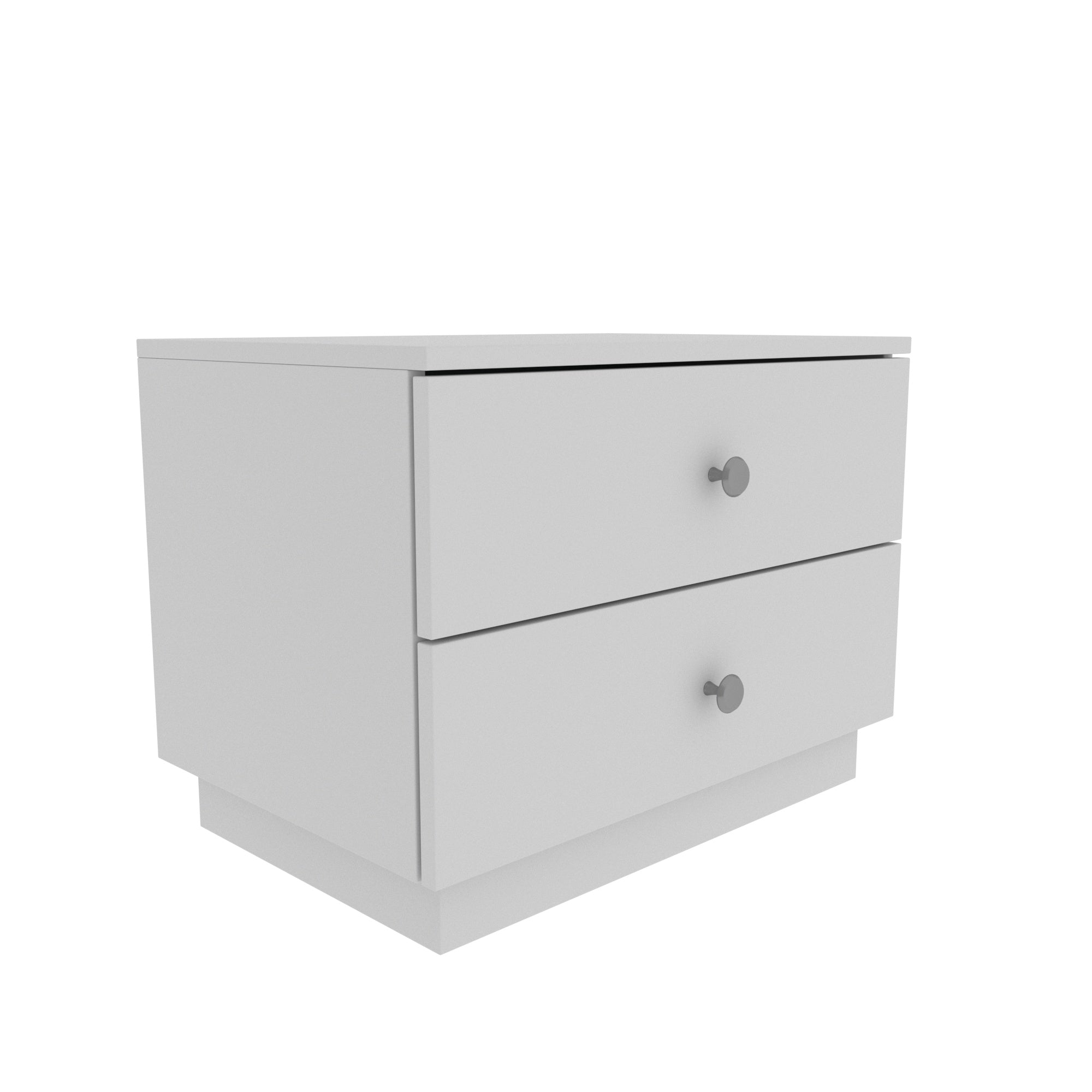 Minimalist White Bedside Table with Dual Drawers Bedside