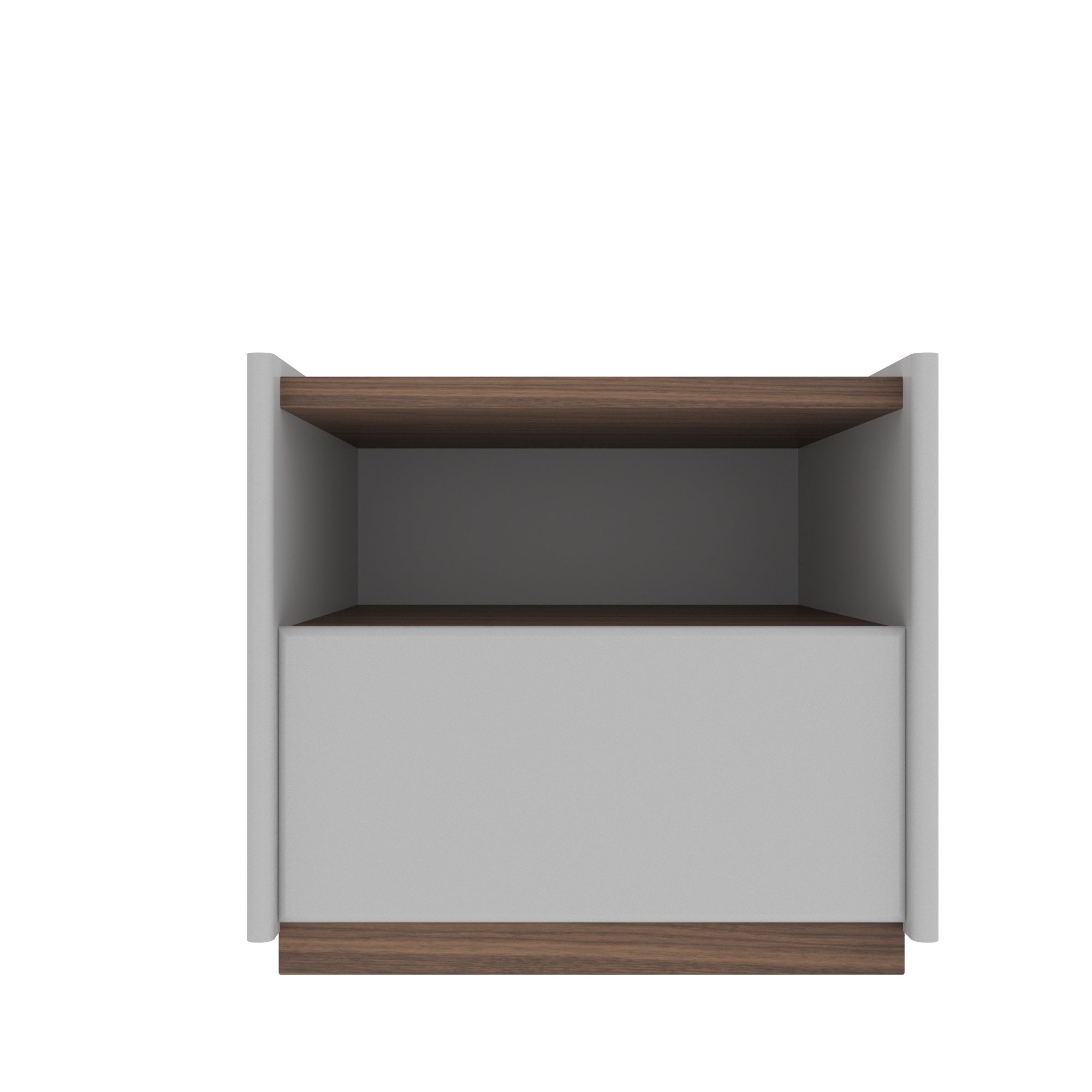 Modern Bedside Table with Open Shelf and Drawer Bedside