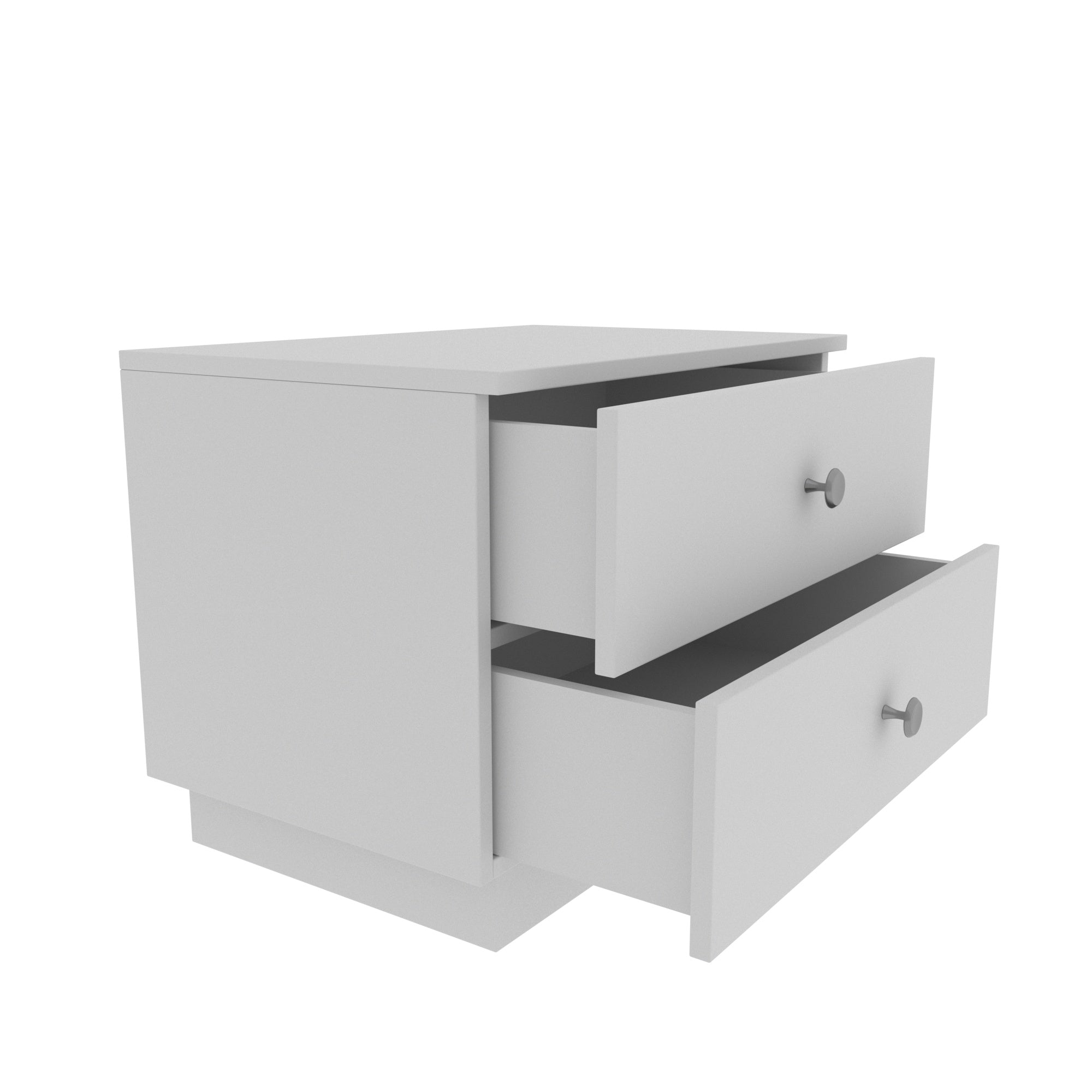 Minimalist White Bedside Table with Dual Drawers Bedside