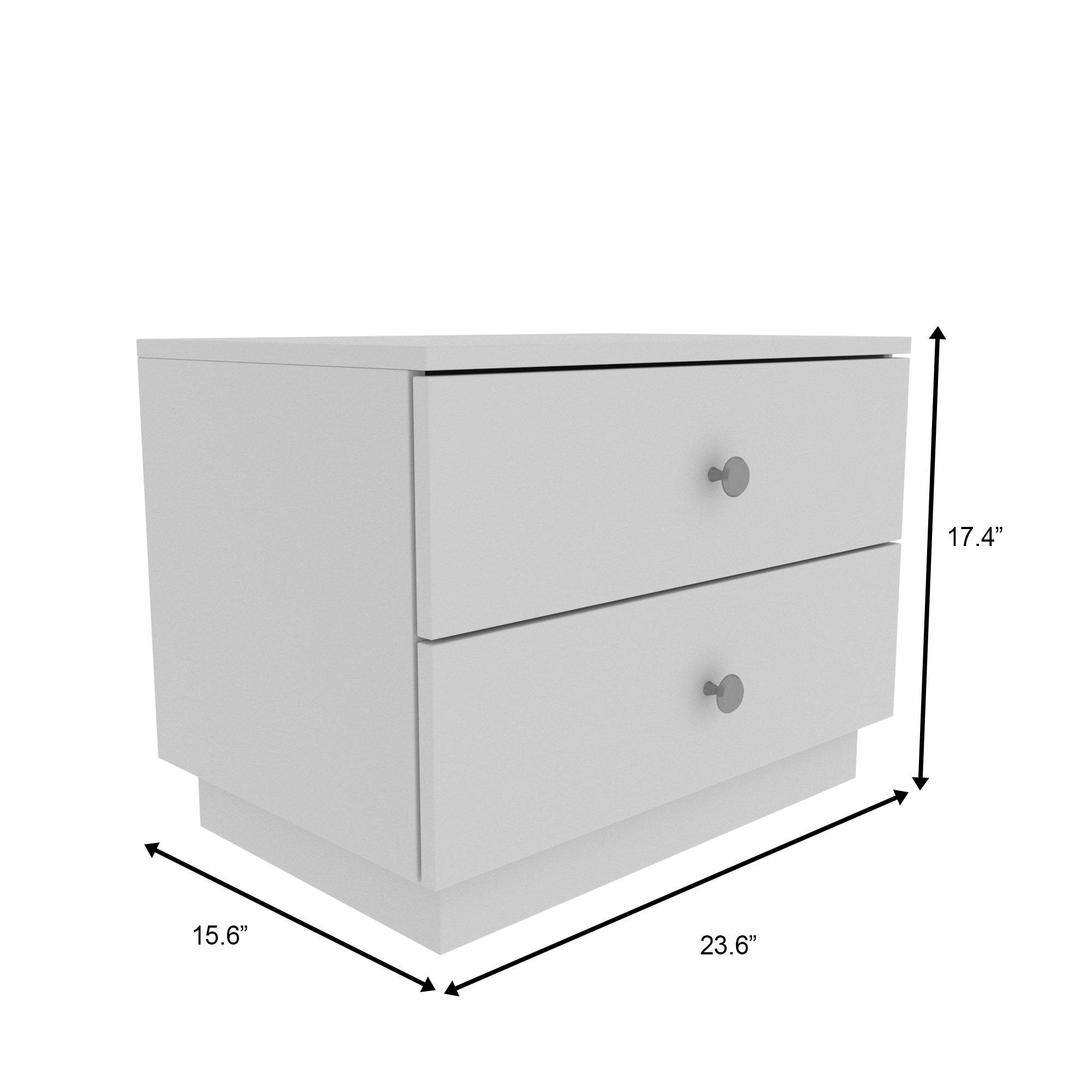 Minimalist White Bedside Table with Dual Drawers Bedside