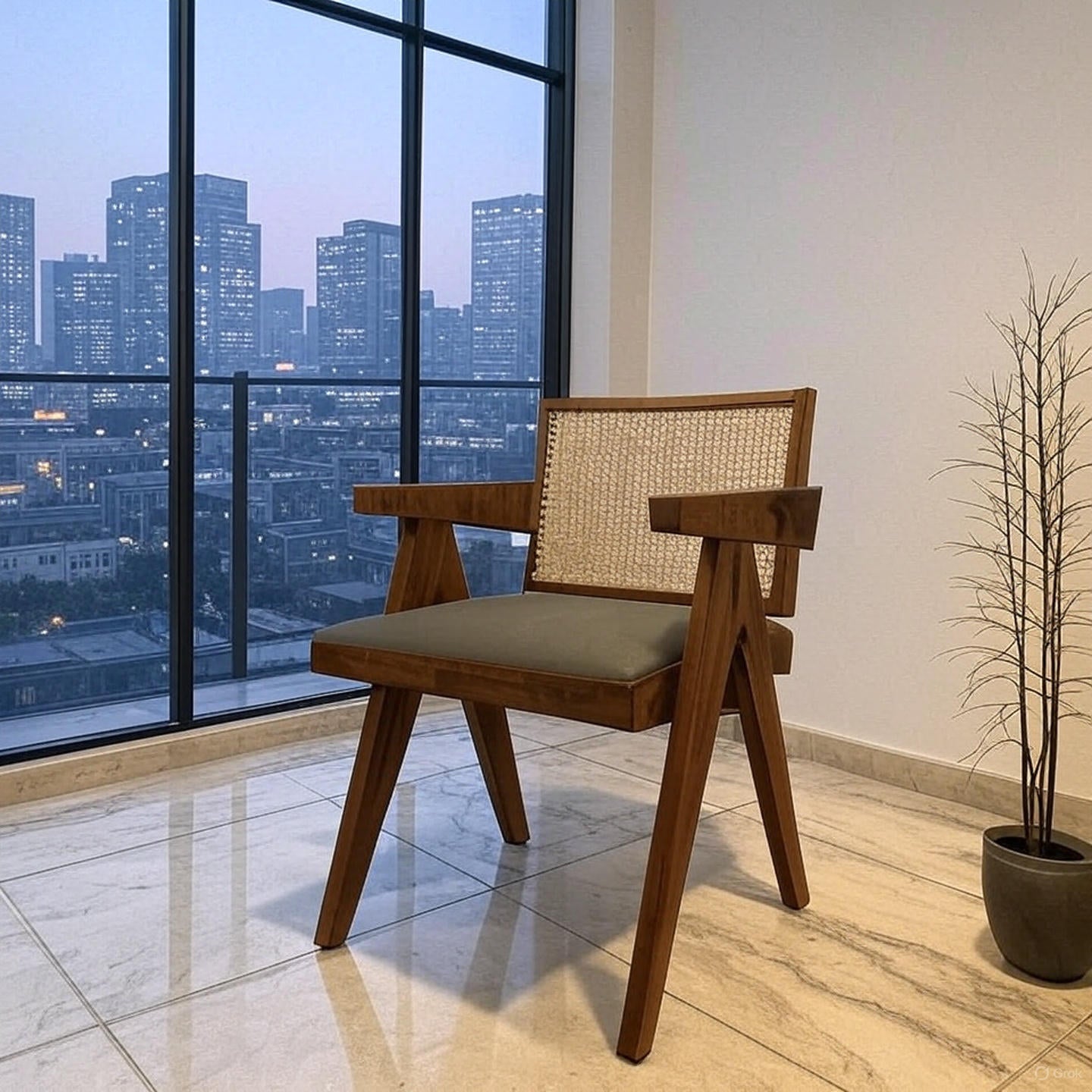 Southern Solid Wood Dark Natural Director's Arm Chair Arm Chair