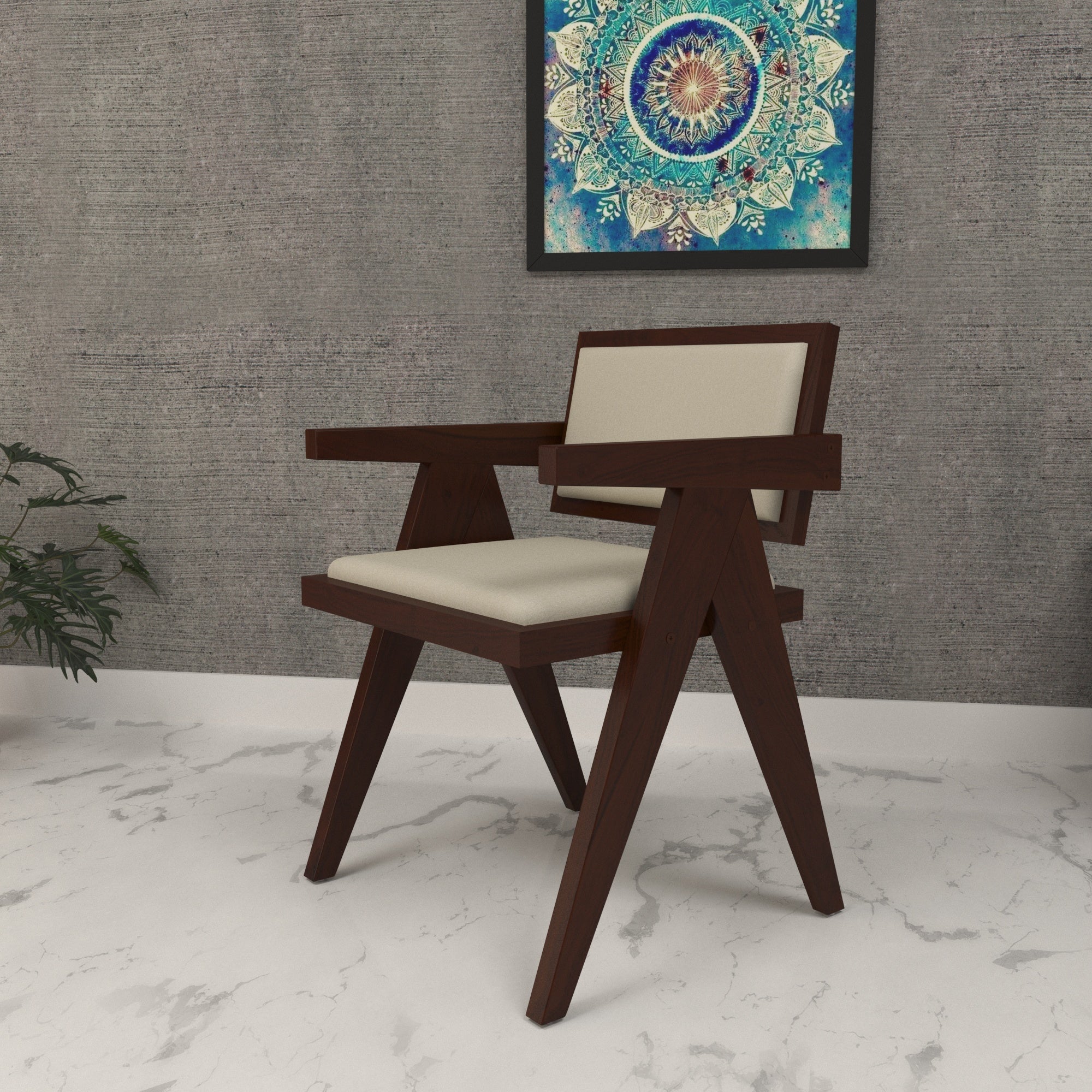 Upholstered Chandigarh Concept Dining Chair Arm Chair