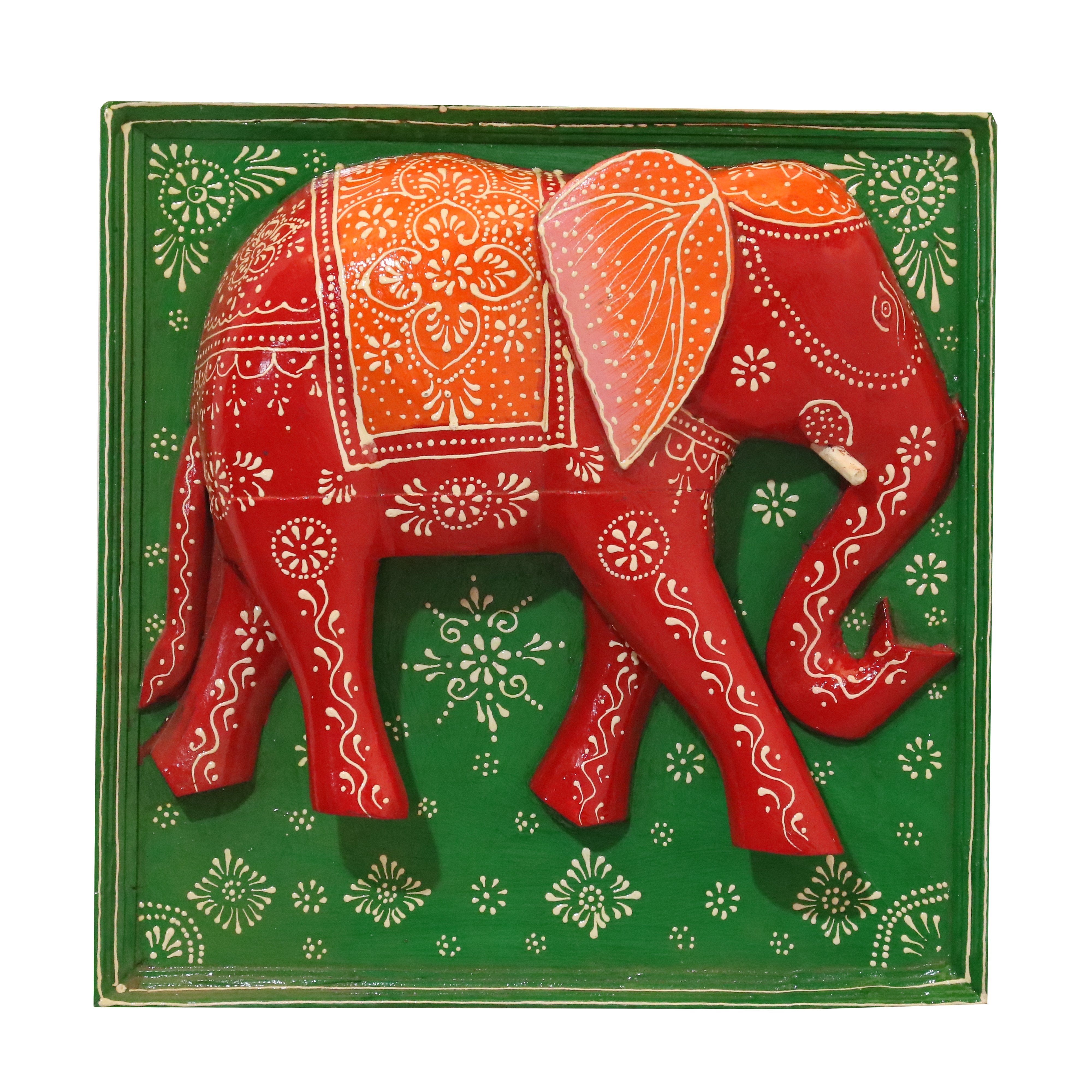 Elegant Wooden Elephant Frame Wall Decor