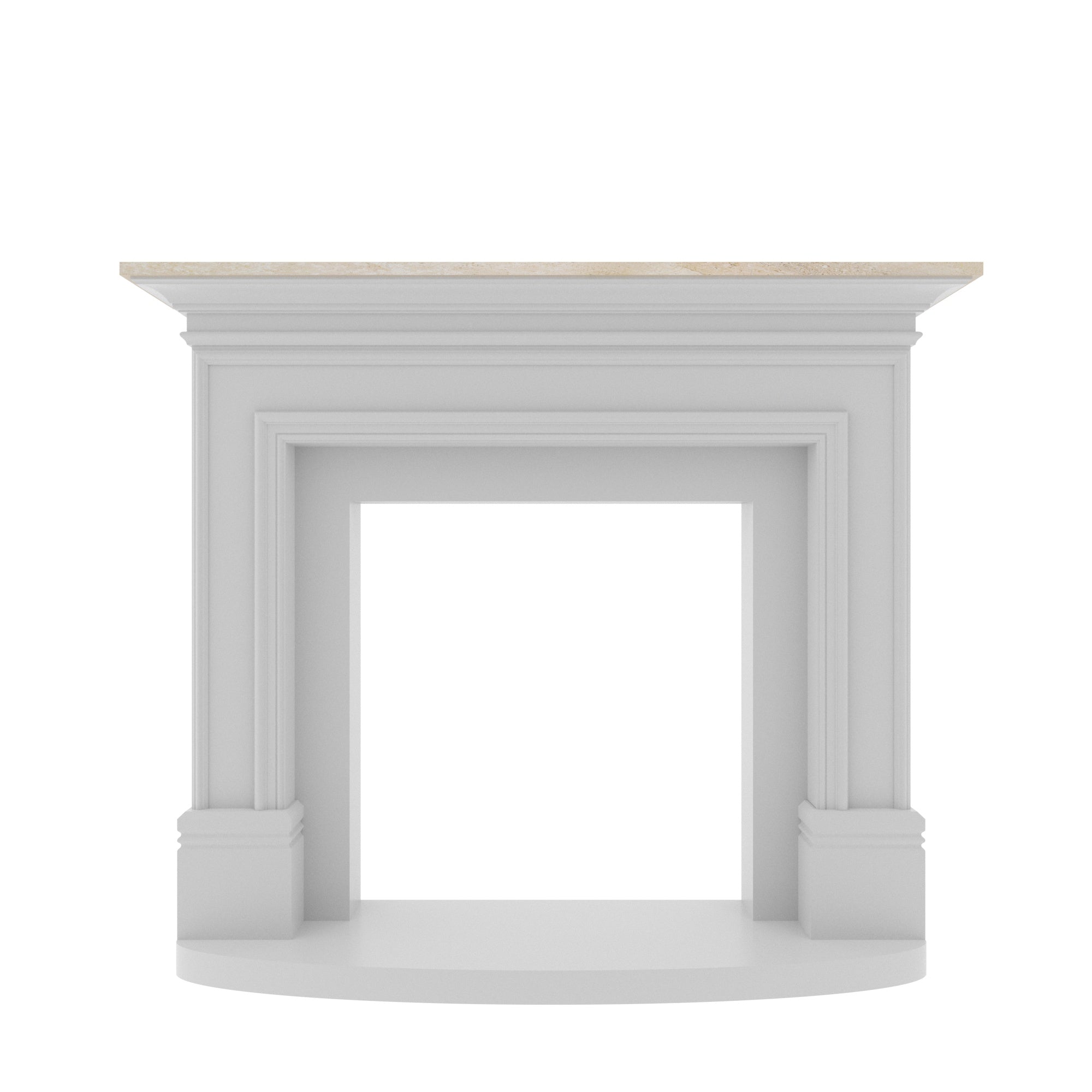 Modern White Fireplace Mantel - 52" Contemporary Fire Surround with Square Columns Fire Mantel
