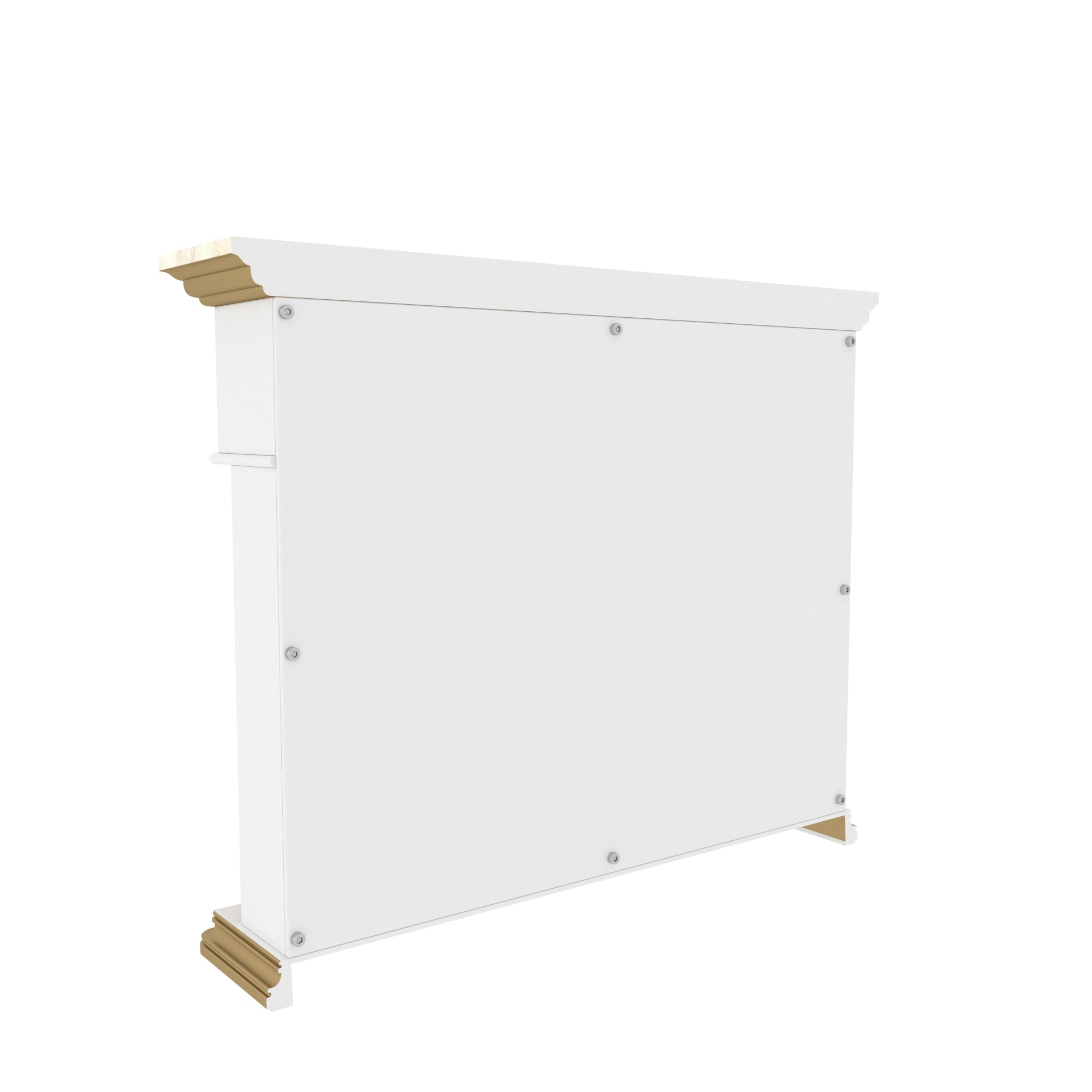 Elegant White Fireplace Mantel with Gold Trim - 47" Traditional Fire Surround Fire Mantel