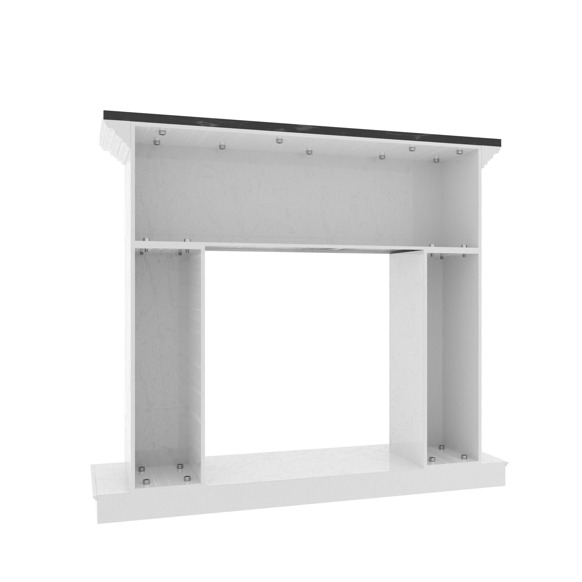 Traditional White Fireplace Mantel - 56" Classic Fluted Column Fire Surround Fire Mantel