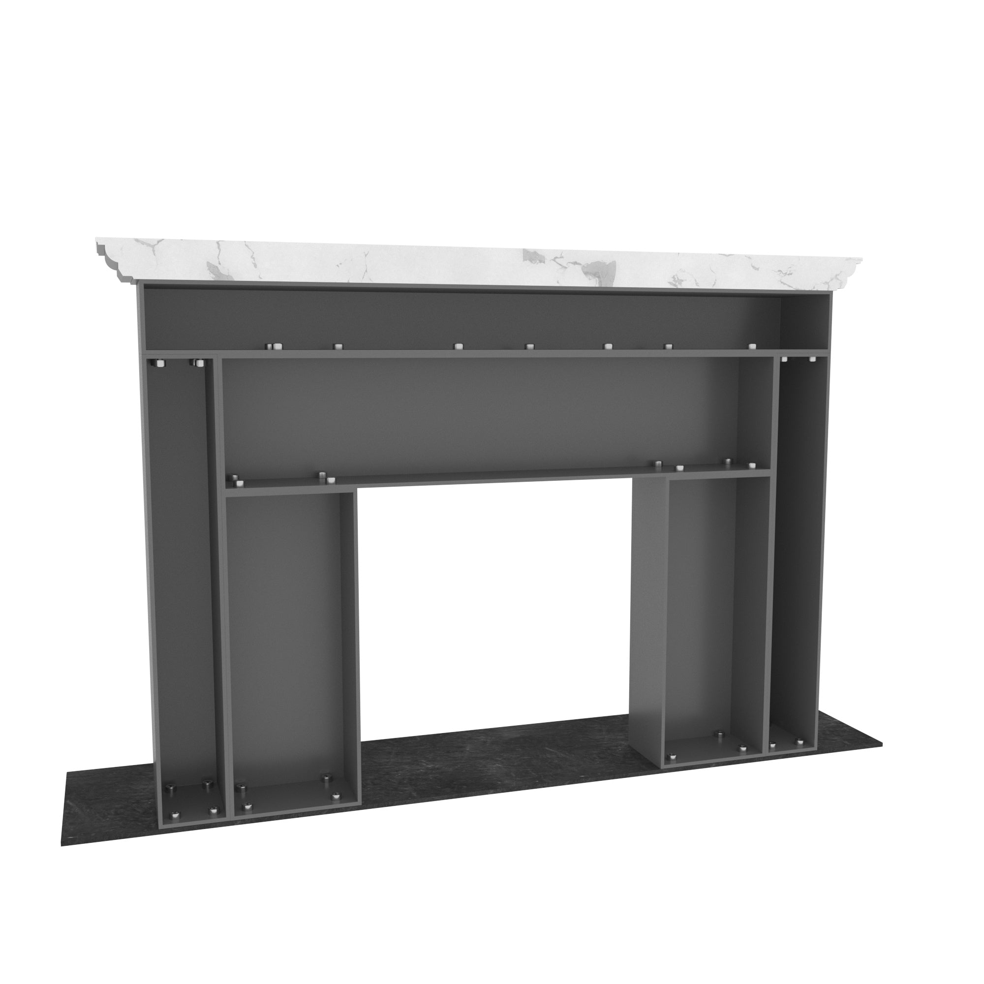 Modern Gray Fireplace Mantel - 68.5" Contemporary Fire Surround Fire Mantel