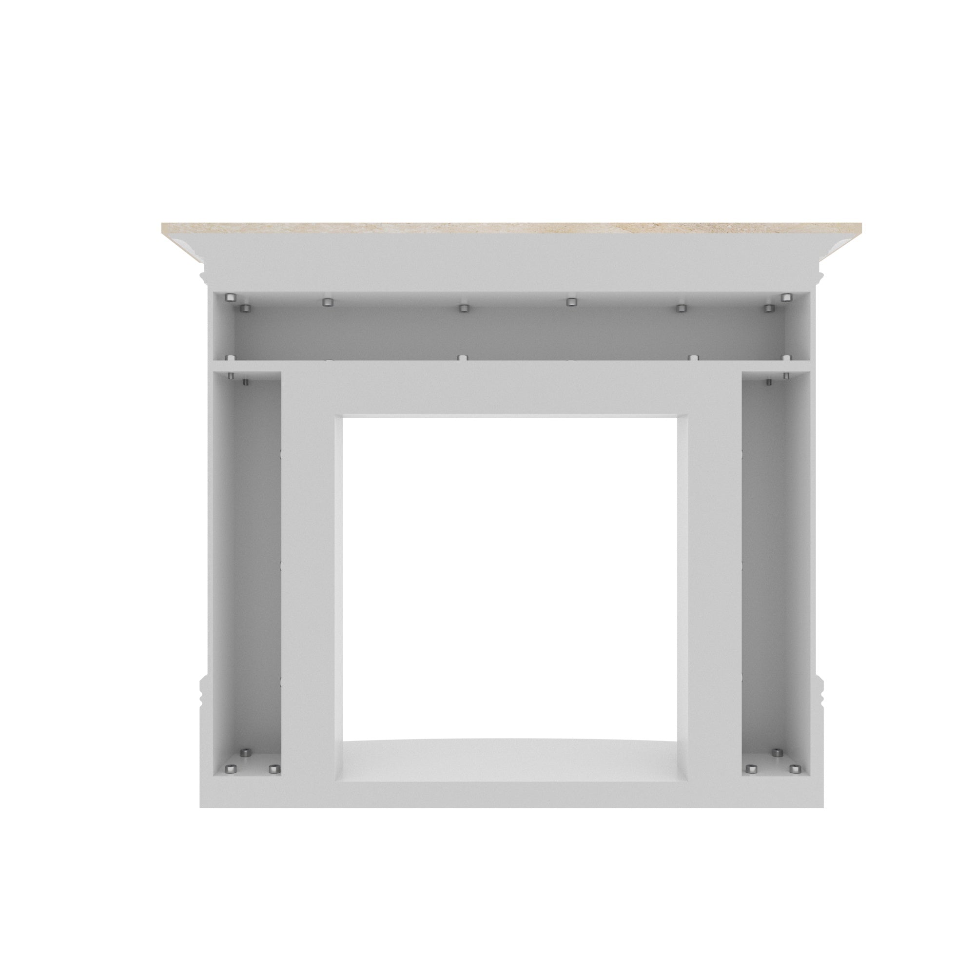 Modern White Fireplace Mantel - 52" Contemporary Fire Surround with Square Columns Fire Mantel