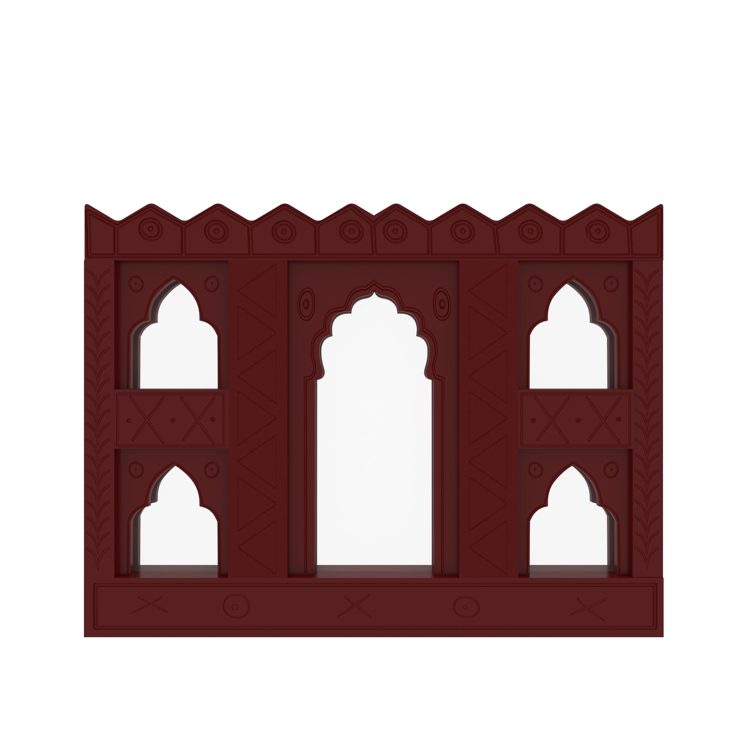 Rajasthani Vintage Style Window Frame Wall Décor – Red Finish Wall Decor