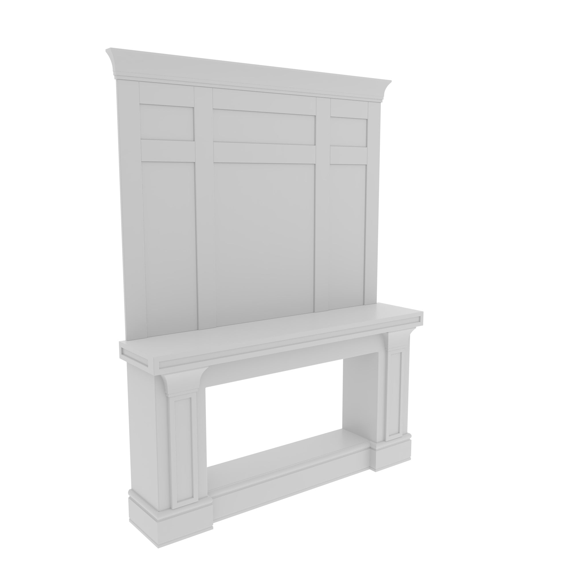 Modern Fireplace with TV Unit – Elegant Wall Entertainment Console Fire Mantel