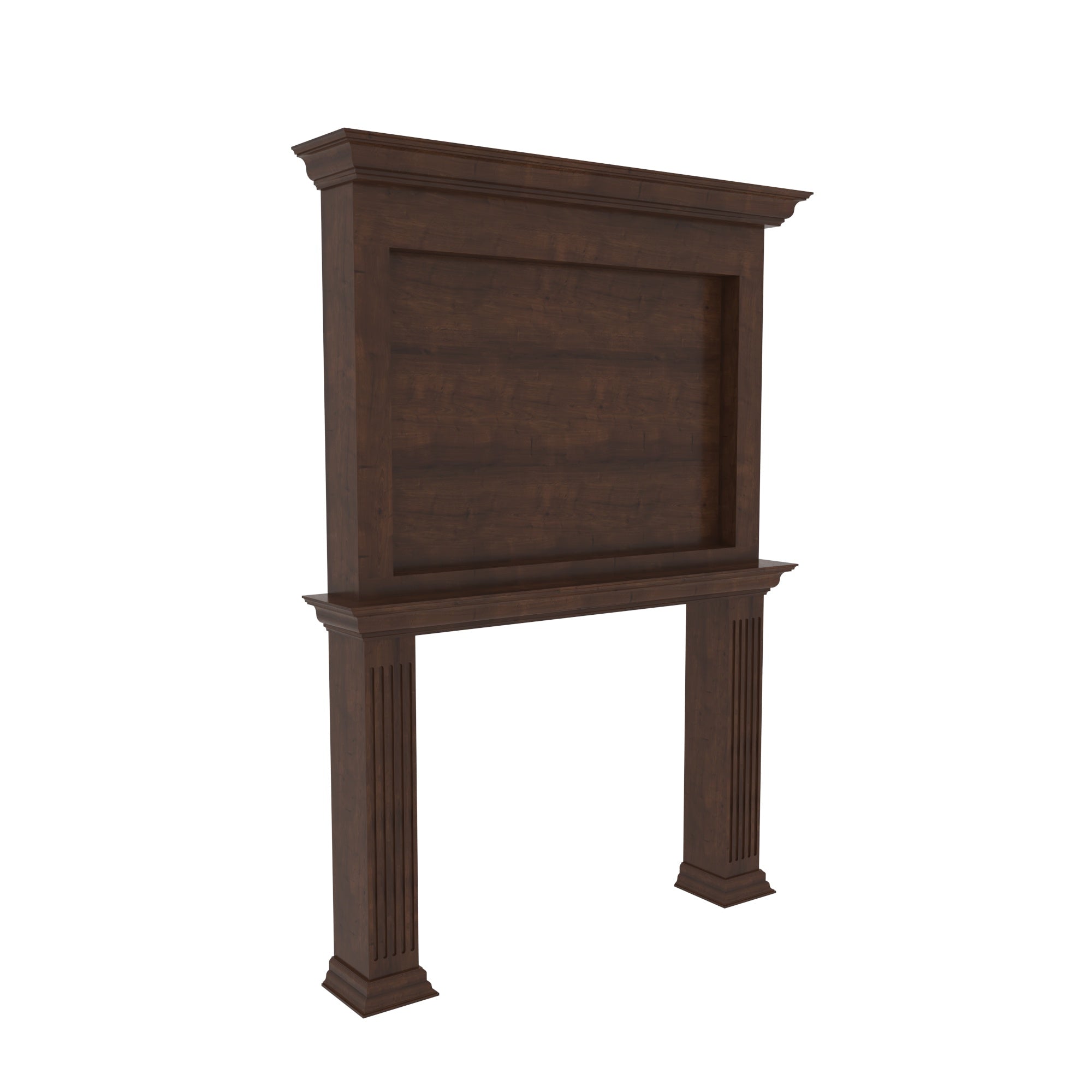 Classic Solid Wood Fireplace TV Unit with Wall Panel & Mantel Design Fire Mantel