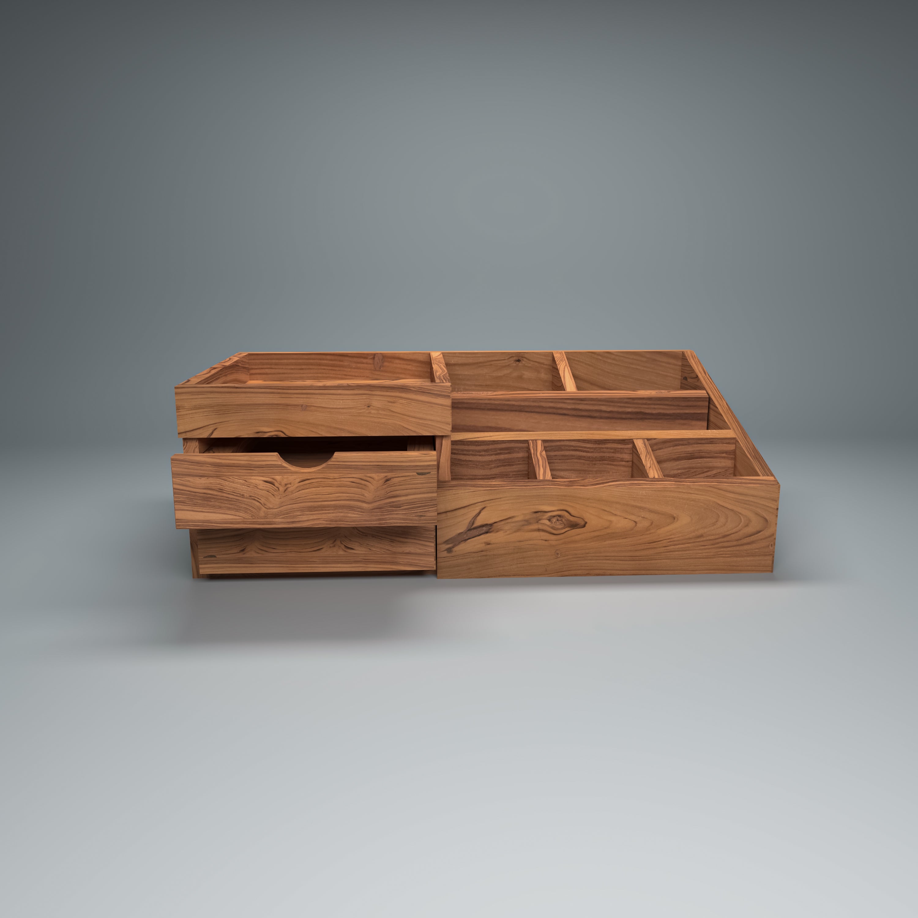 7-compartment Wood Desk Organizer Desk Organizer