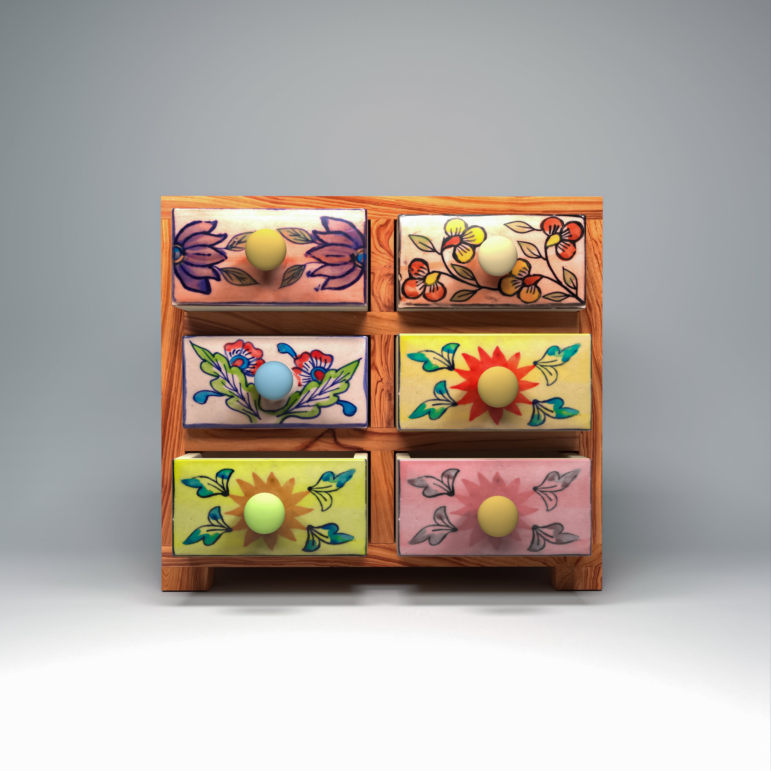 6 drawer wide tower ceramic organizer Desk Organizer