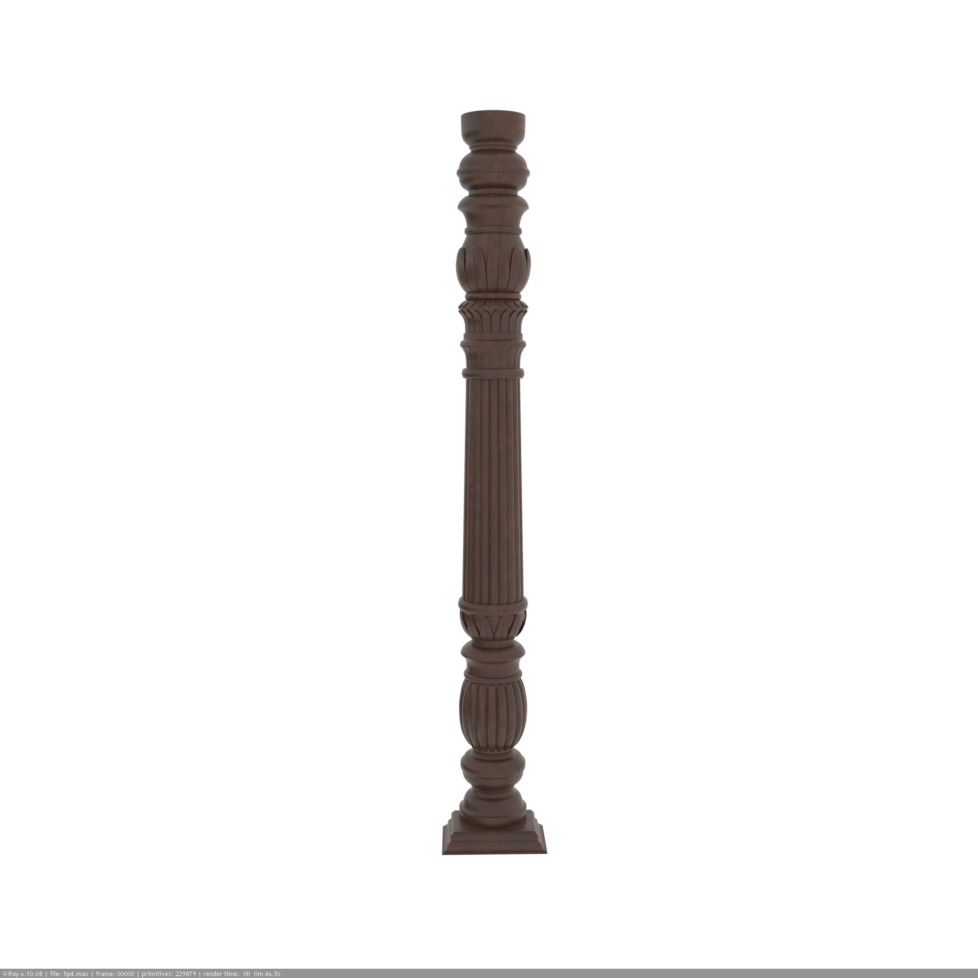Hand-Turned Classic Baluster Pillar Pillar