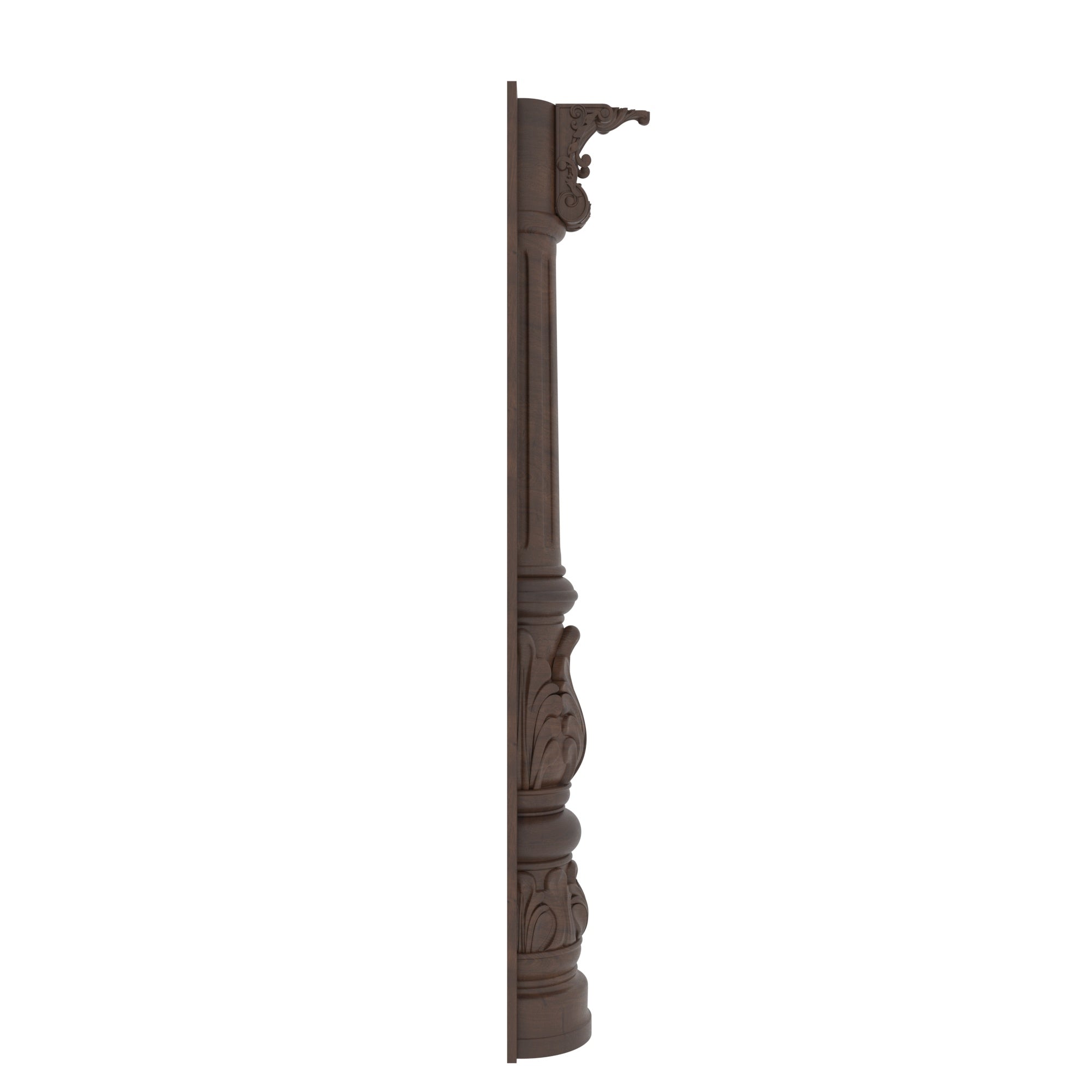 Hand-Carved Corinthian Style Decorative Pilaster Pillar