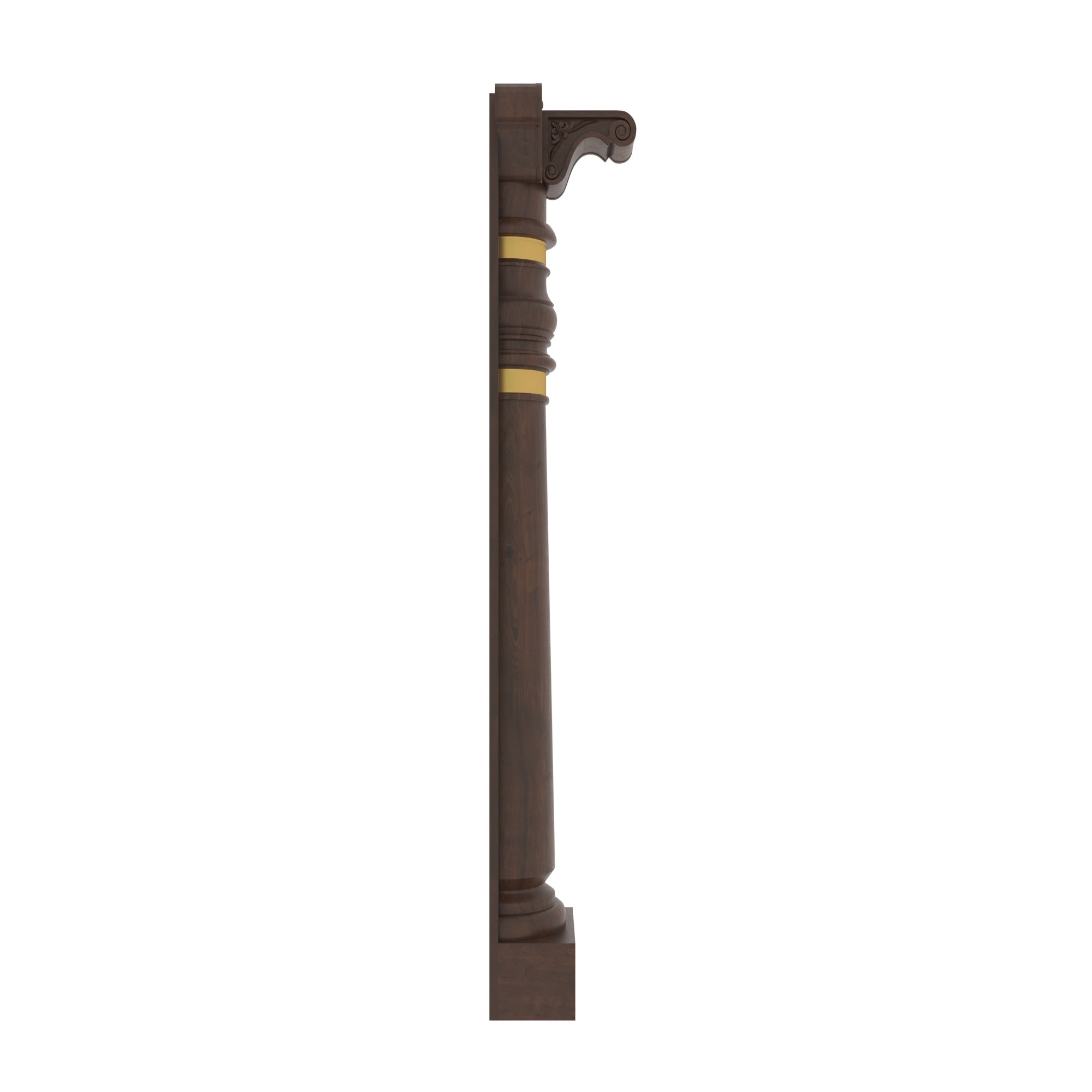 Corinthian Style Decorative Pillar with Brass Accents Pillar