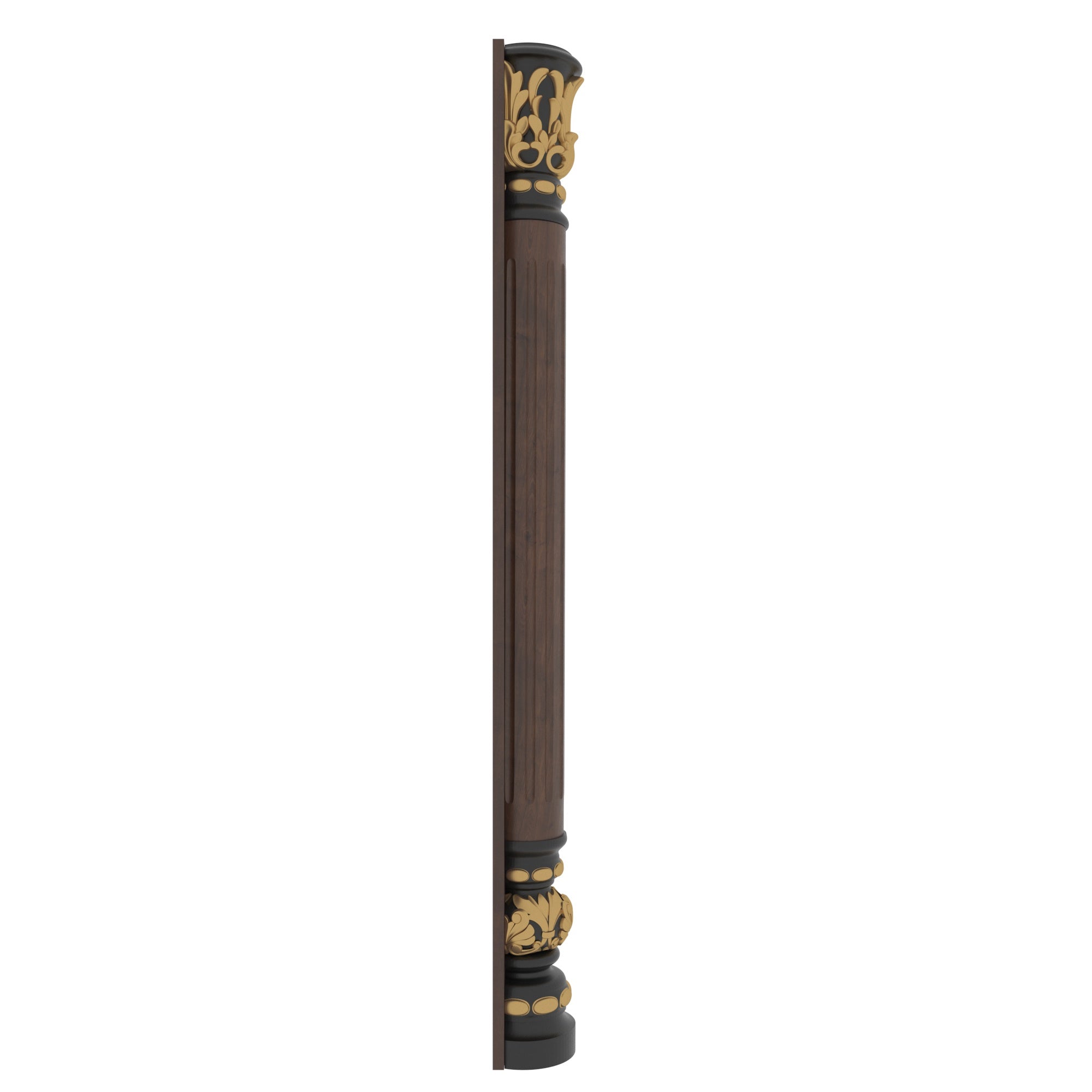 Imperial Fluted Pillar with Ornate Gold Leaf Capitals Pillar