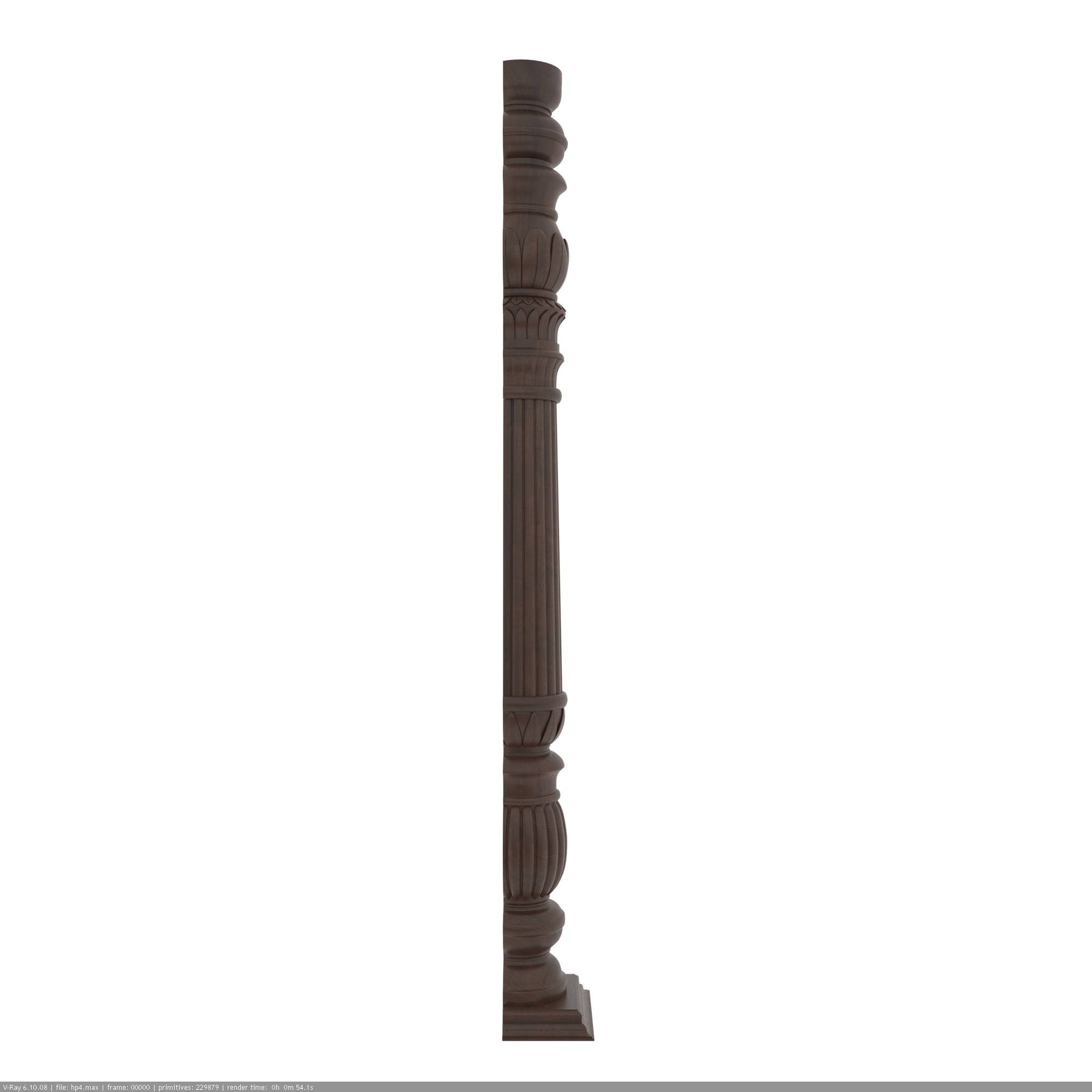 Hand-Turned Classic Baluster Pillar Pillar