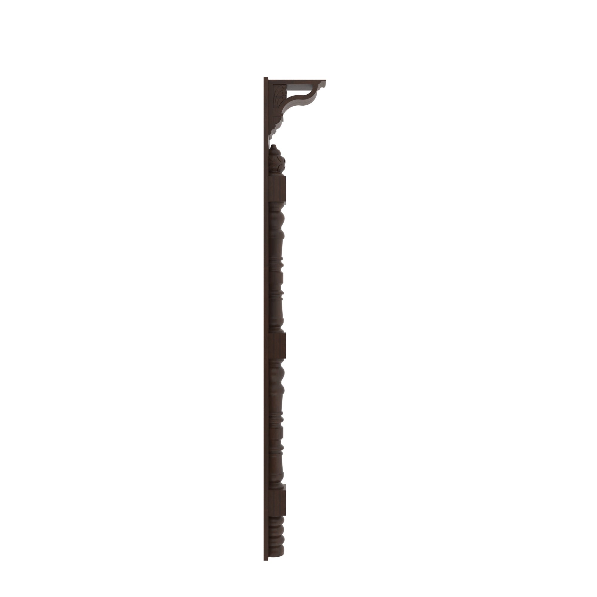 Hand-Turned Decorative Pilaster with Corbel Detail Pillar