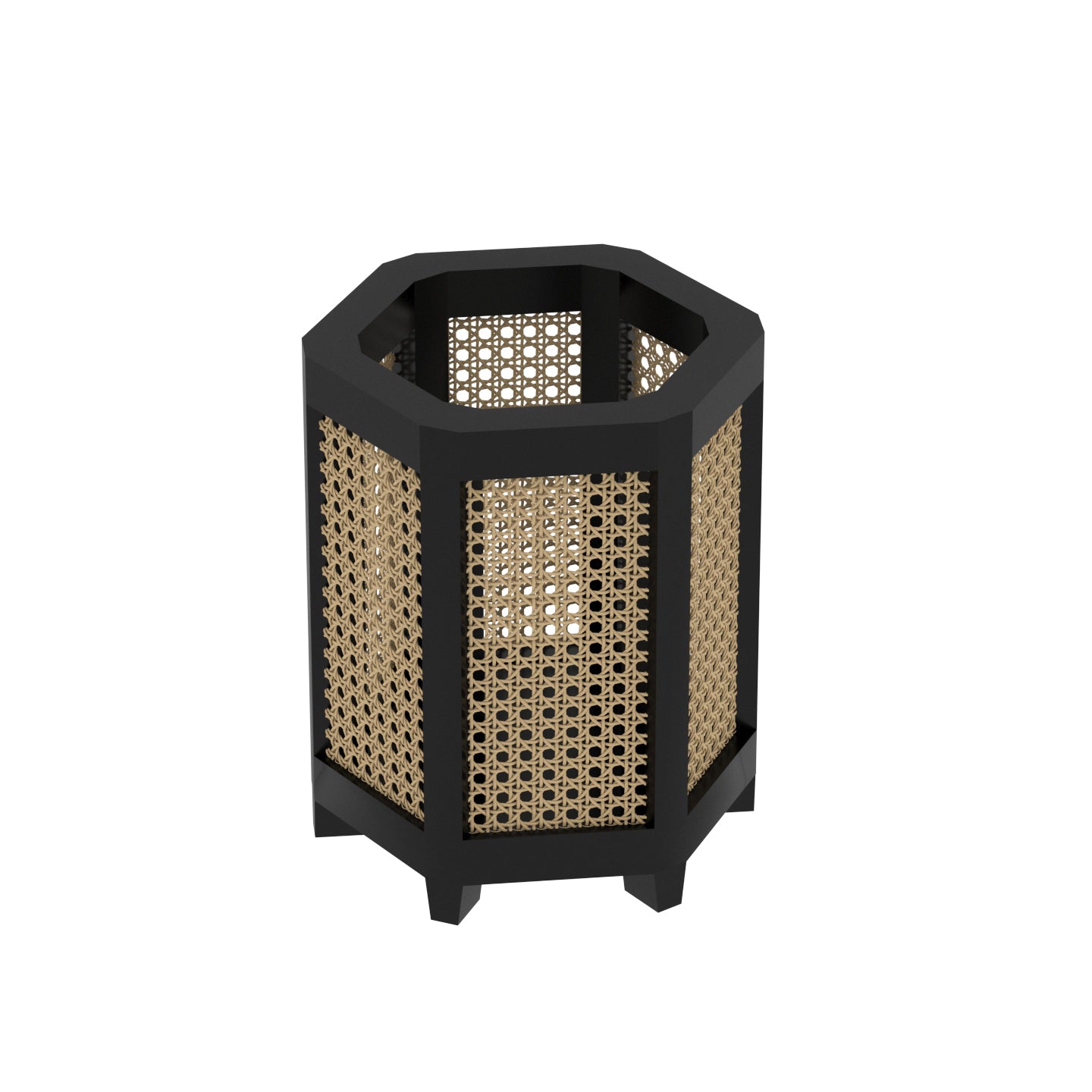 Premium Style Multi Angle Bob Black Soft Cane Wooden Flowerpot for Home Vase
