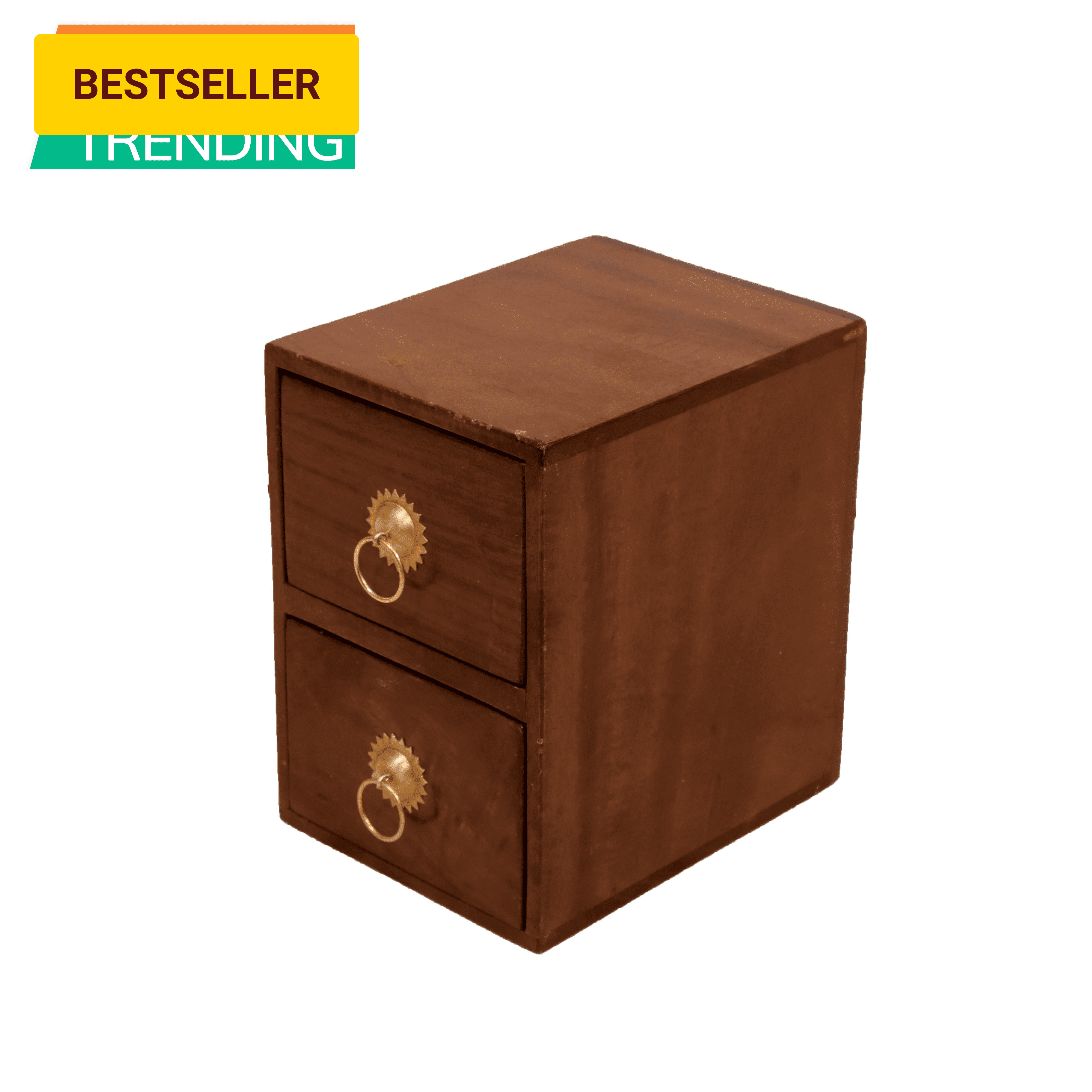 Solid Wood 2-Drawer Set with Holder (7 x 9 x 10 Inch) Desk Organizer