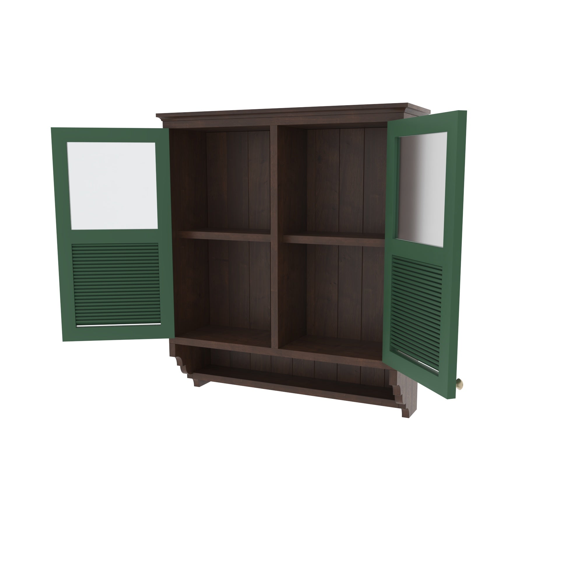 VerdeLuxe Étoile European Heritage Wardrobe Cabinet with Glass Display Panels and Artisan Storage Shelf Wall Cabinet