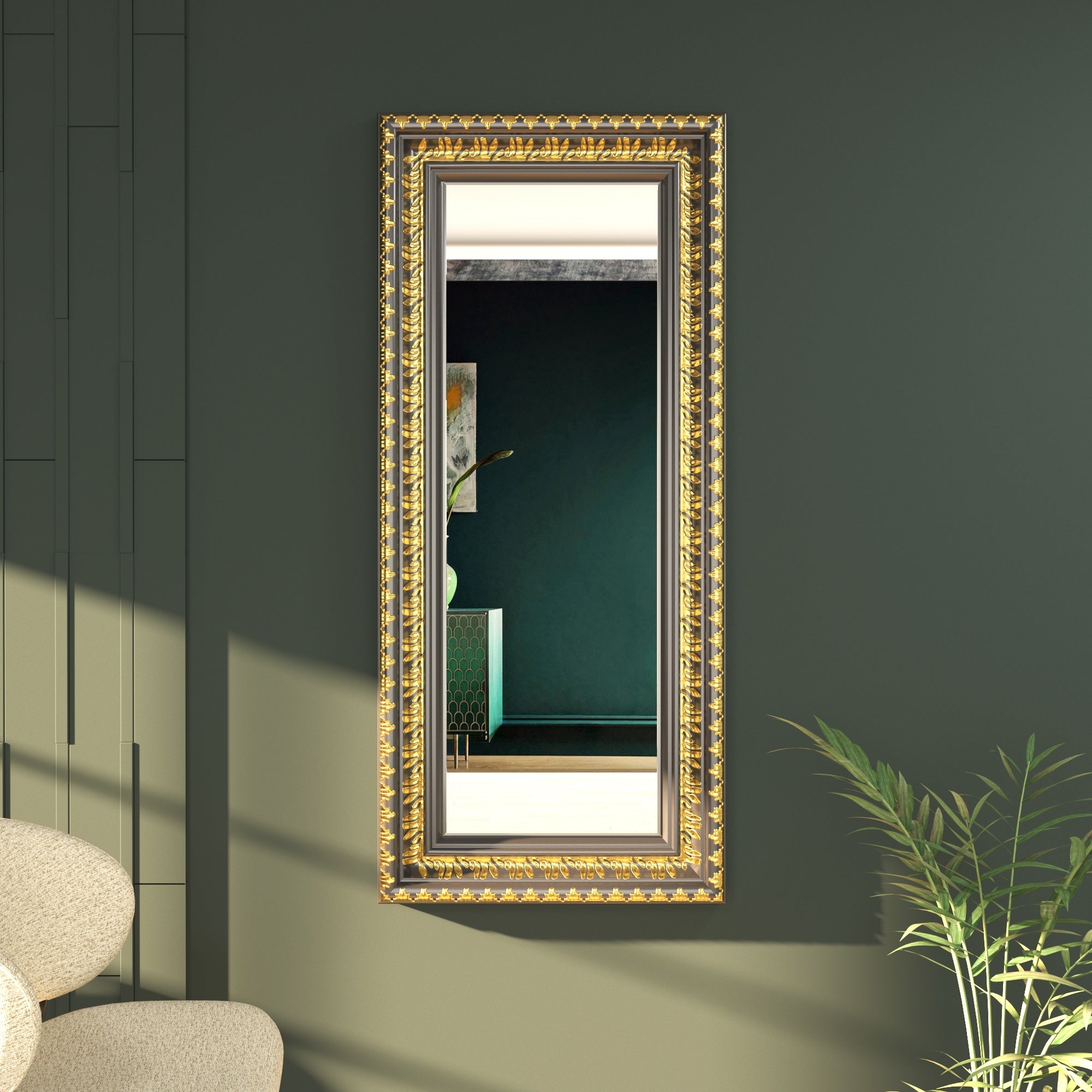Contemporary Round Wall Mirror with Sleek Frame Design Mirror