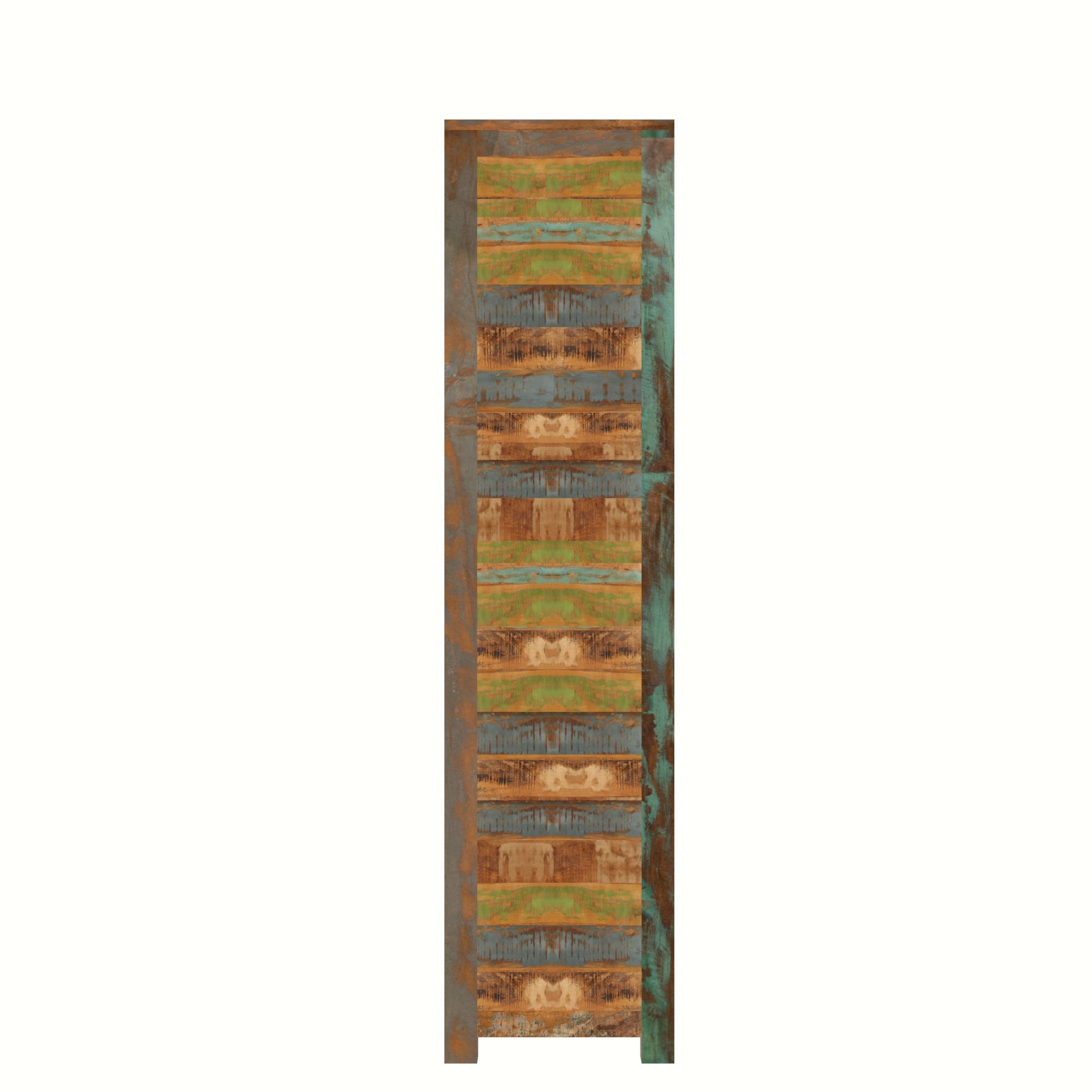 Colorful Reclaimed Wood Bookshelf - Open Display Unit Wardrobe