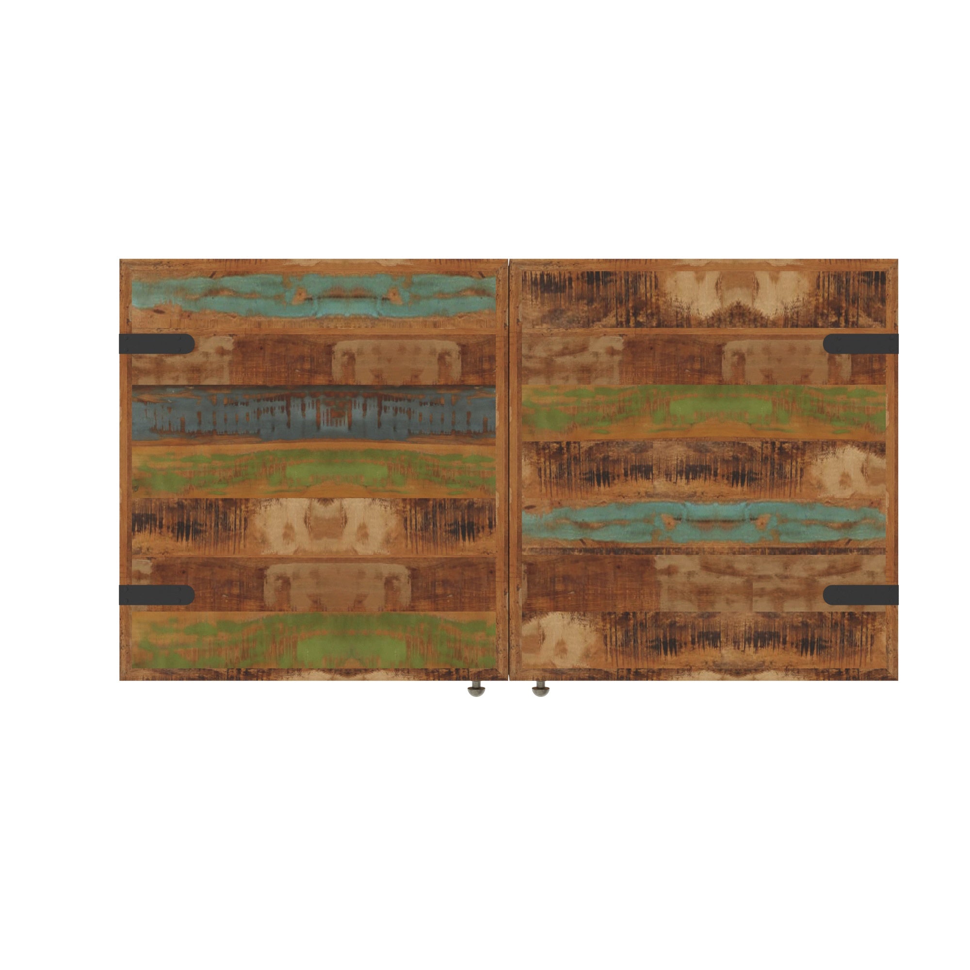 Colorful Reclaimed Wood Storage Chest - Multi-Drawer Cabinet Drawer's Chest