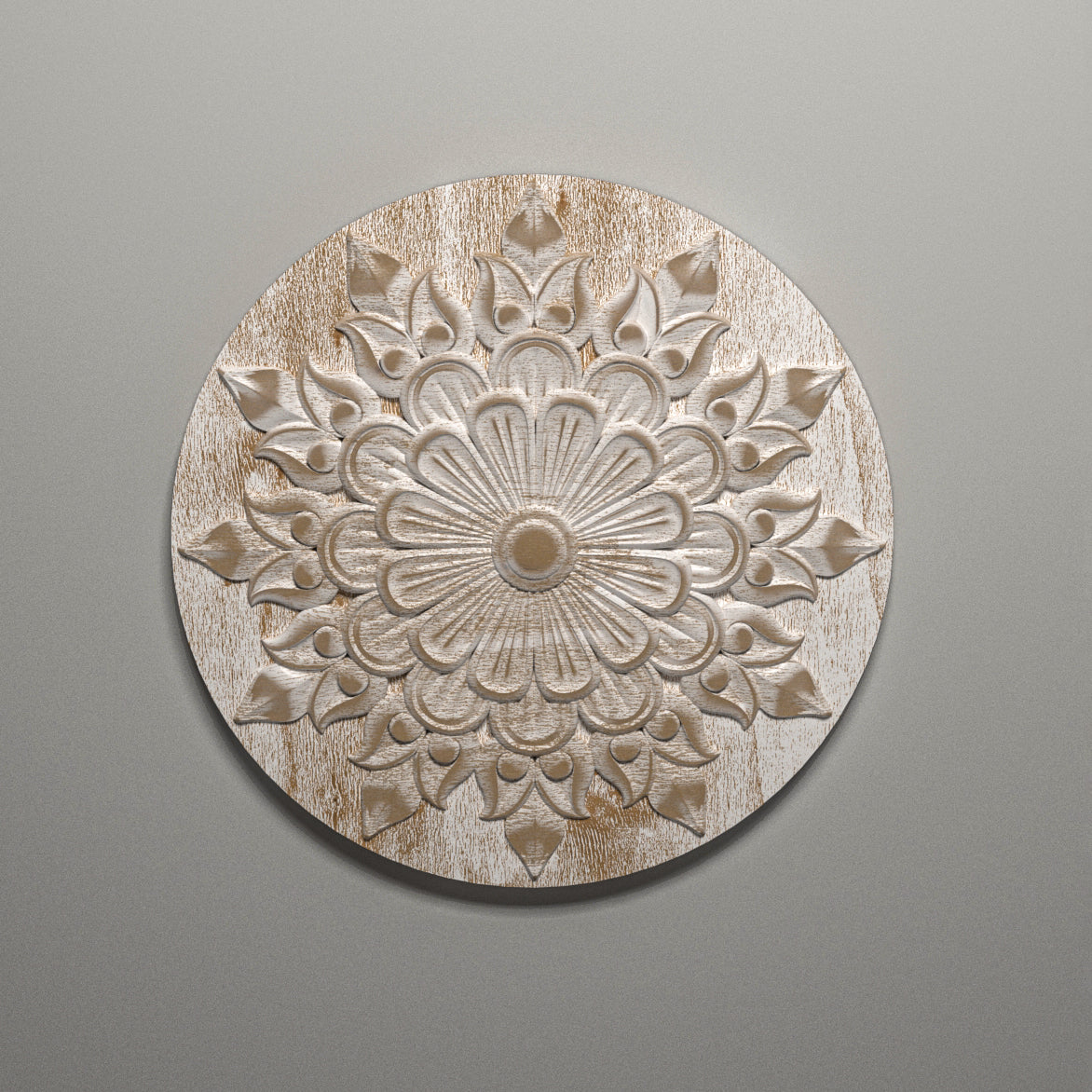 Captivating Carved Flower White Distressed Wall Art for a Rustic Elegance Wall Decor