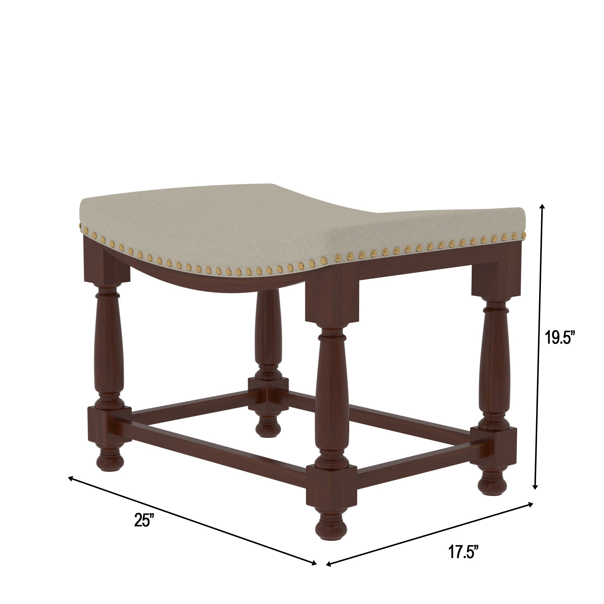 Antique Lunatic Finished Wooden Handmade Small Stool Stool