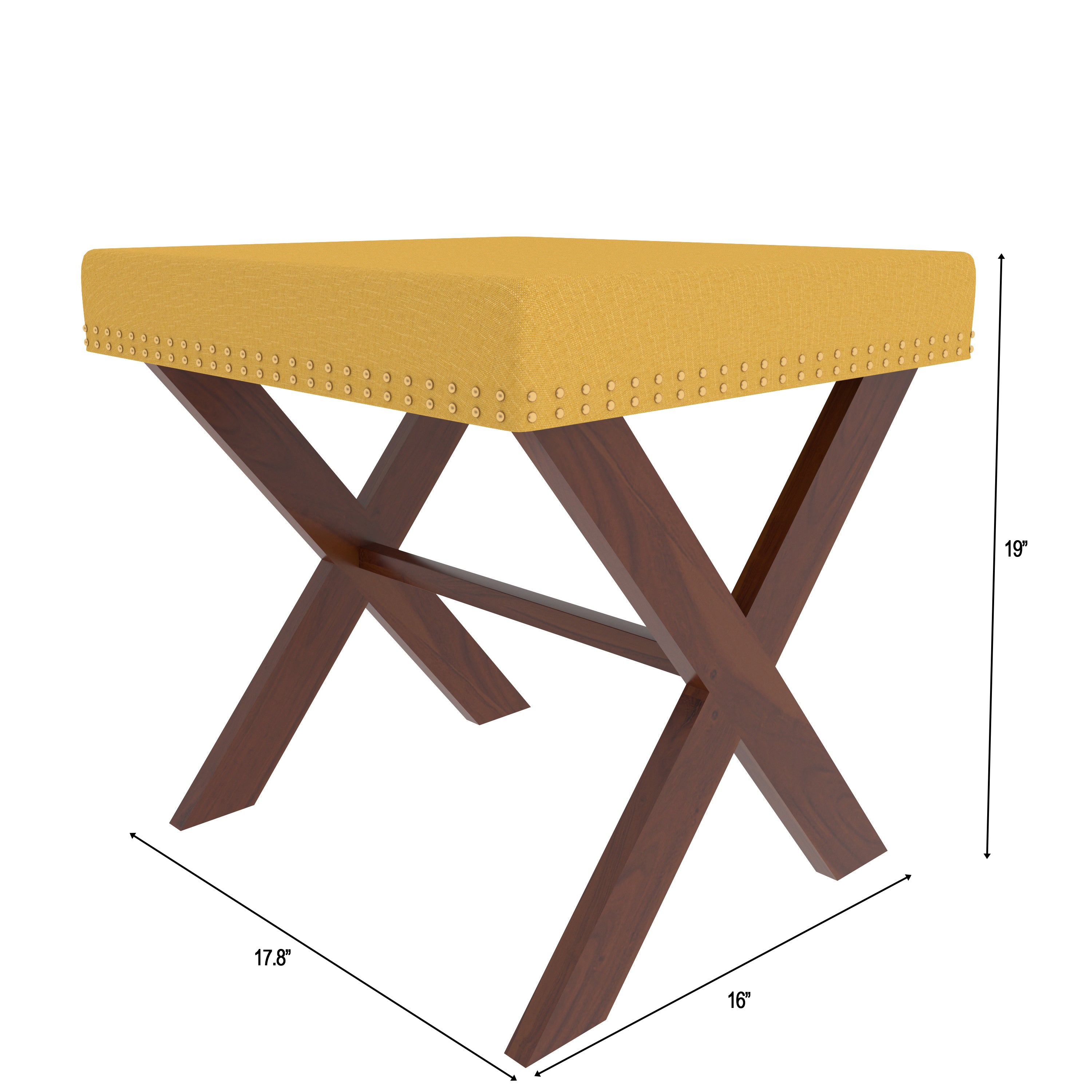 Vintage Light Yellow Finished Wooden Handmade Stool Stool