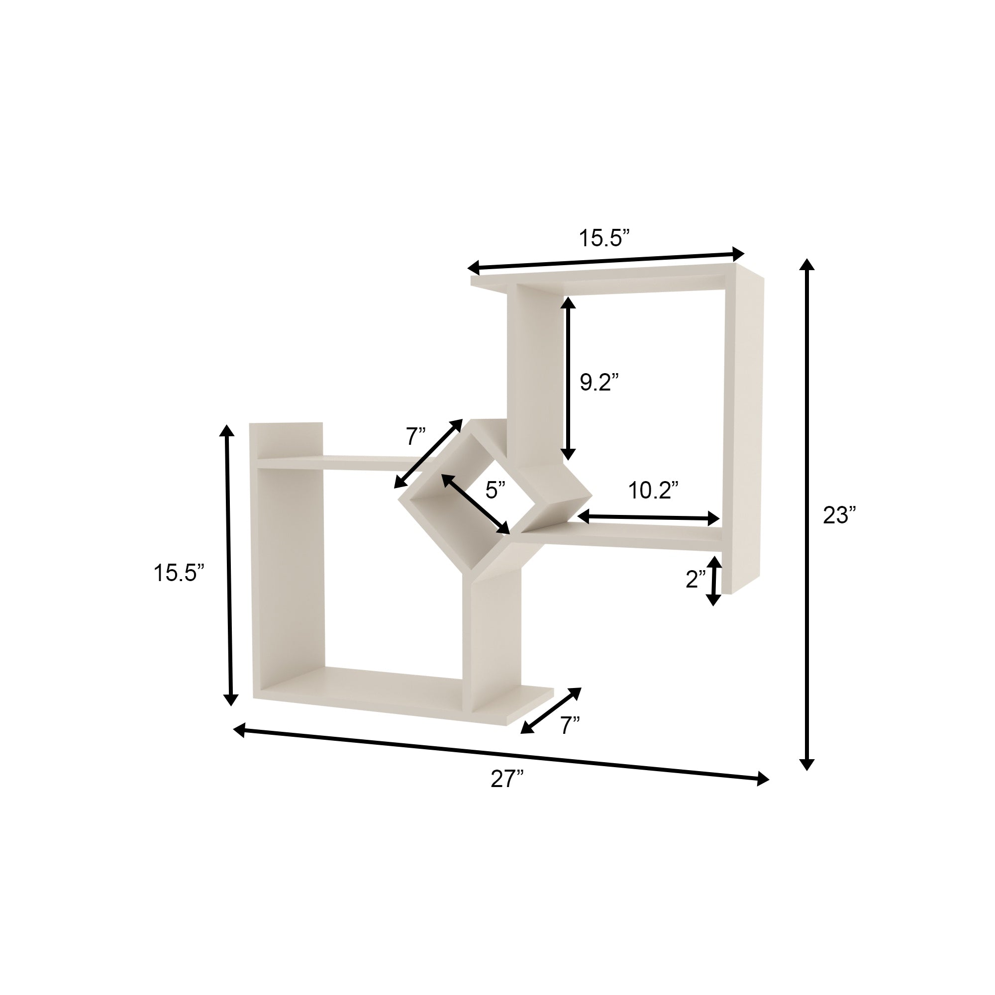 Diamond Accent Wall Shelf - Modern Geometric Display Unit Wall Rack