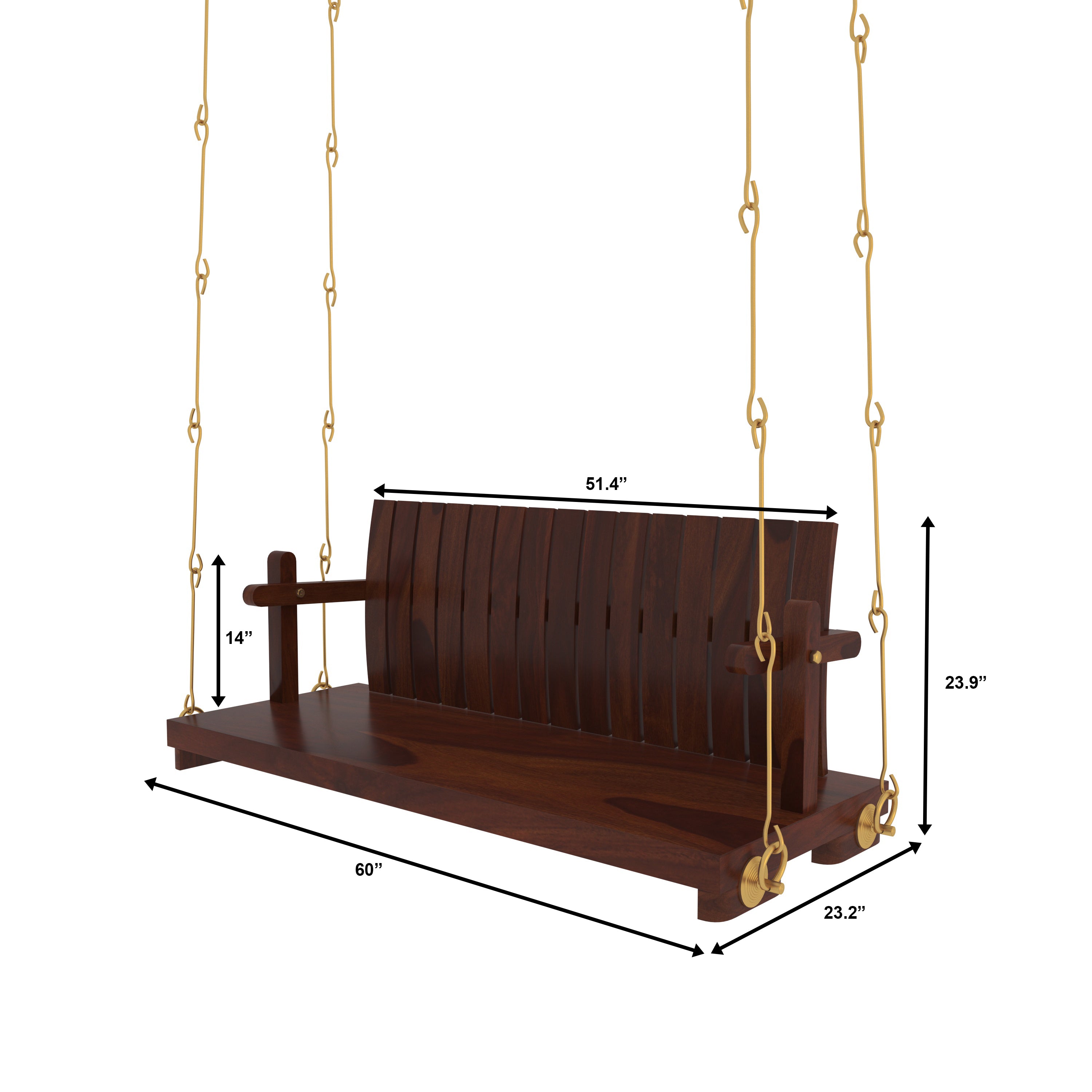 Elegant Wooden Swing Under Staircase with Traditional Decor Accents Swing