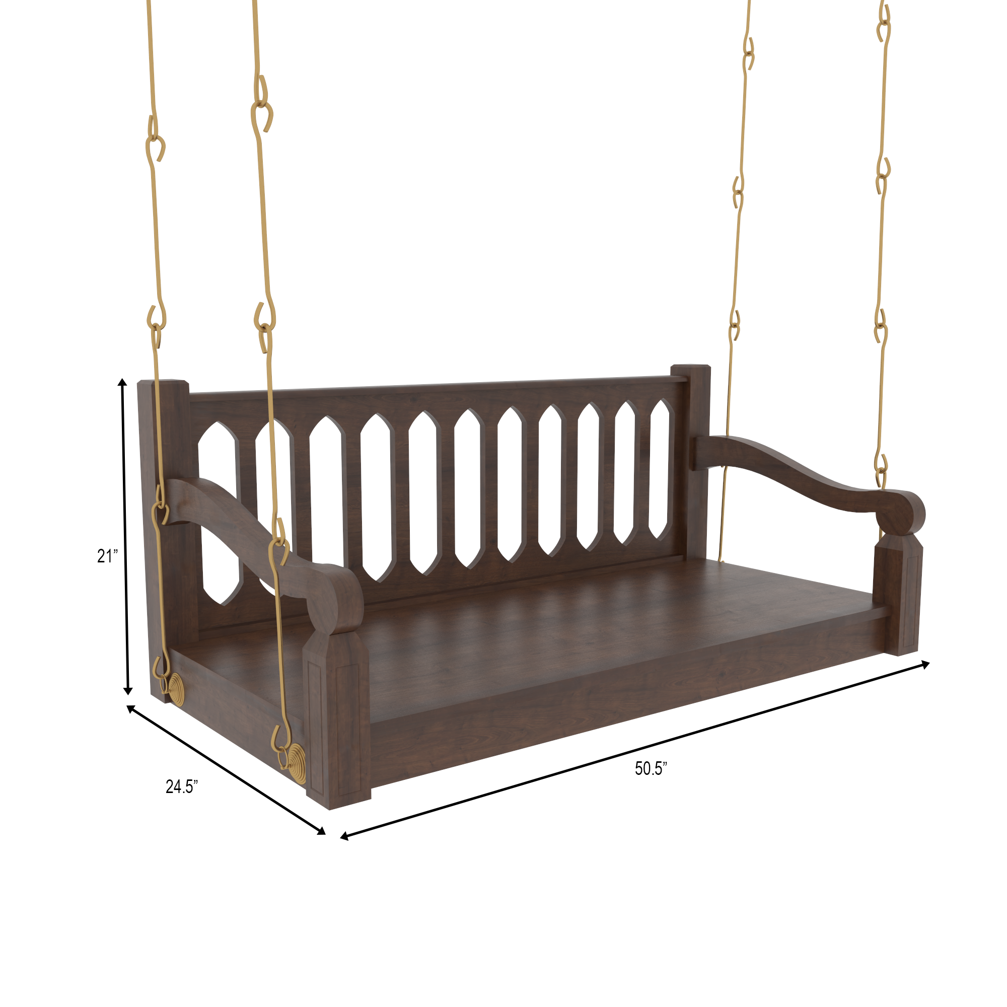 Classic Heritage Porch Swing with Curved Armrests Swing
