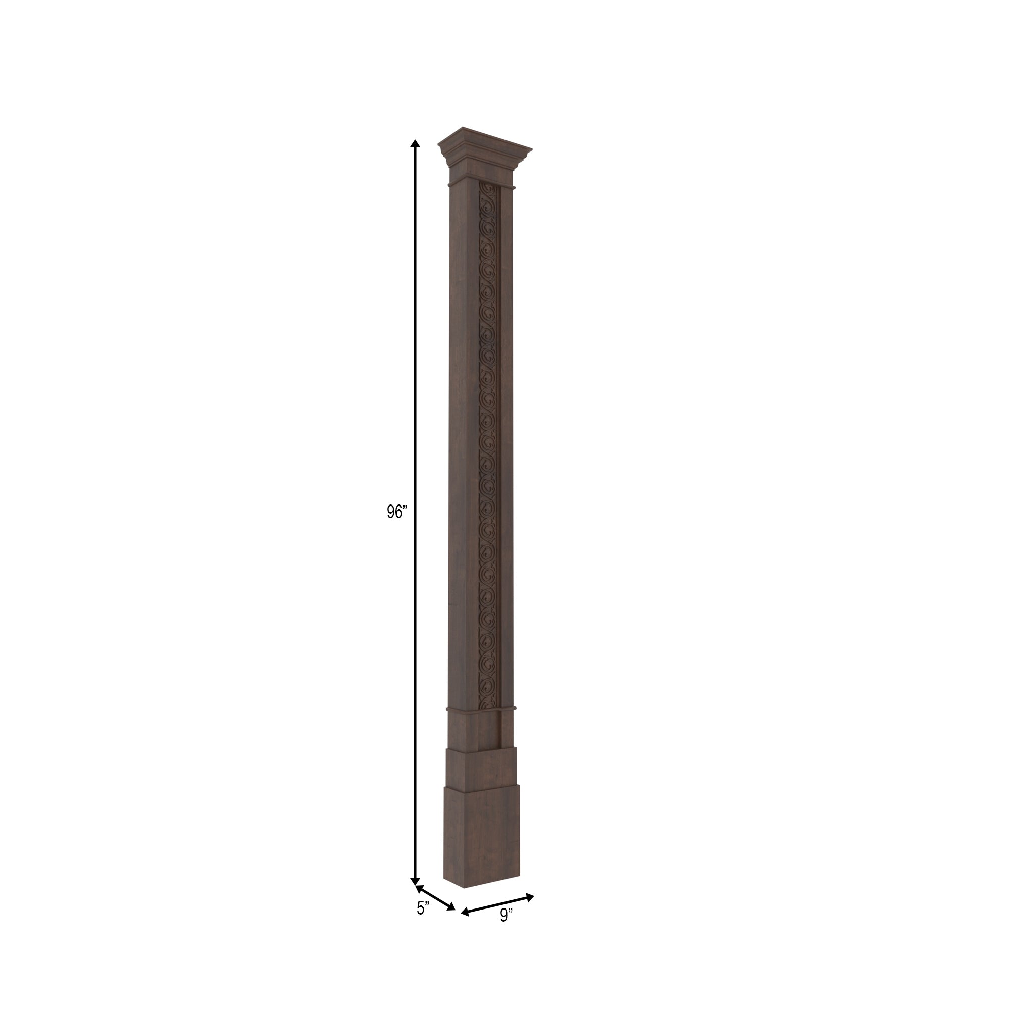 Hand-Carved Floral Vine Decorative Pillar Pillar