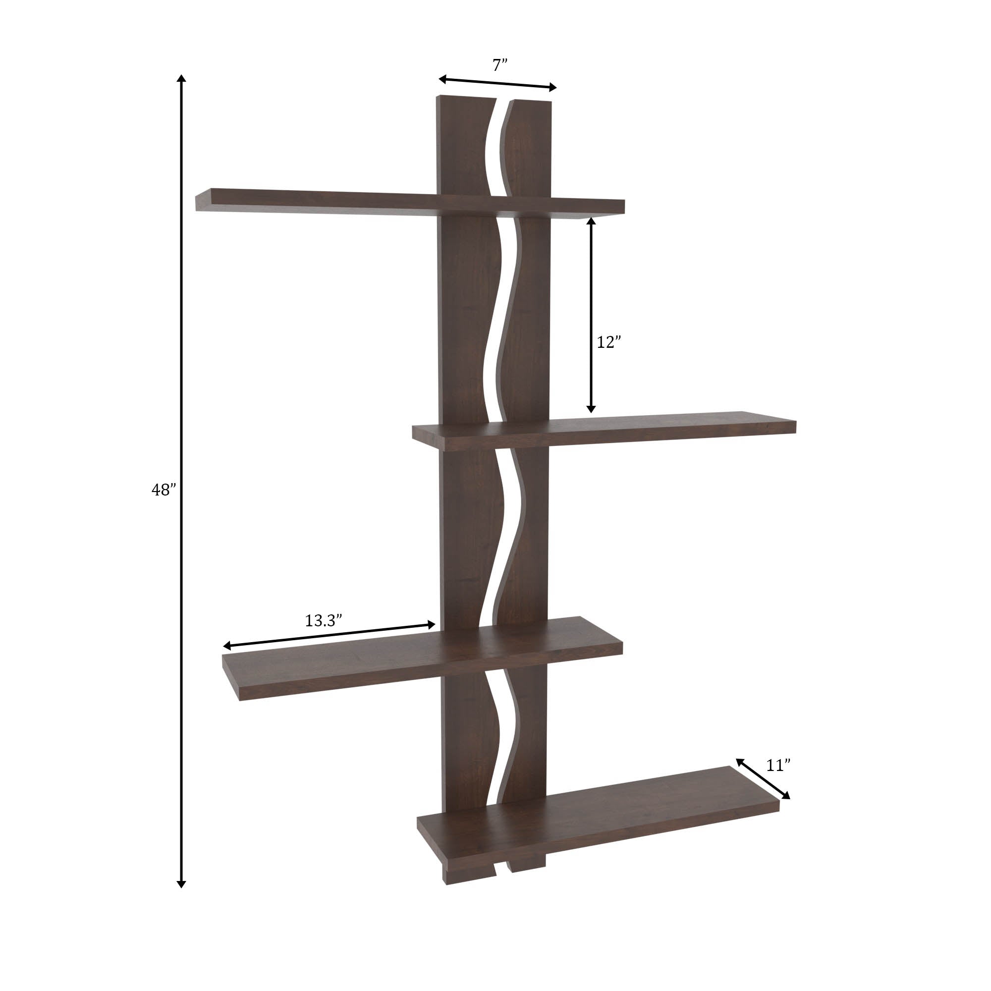Modern Wave Wall Shelf Rack Wall Rack
