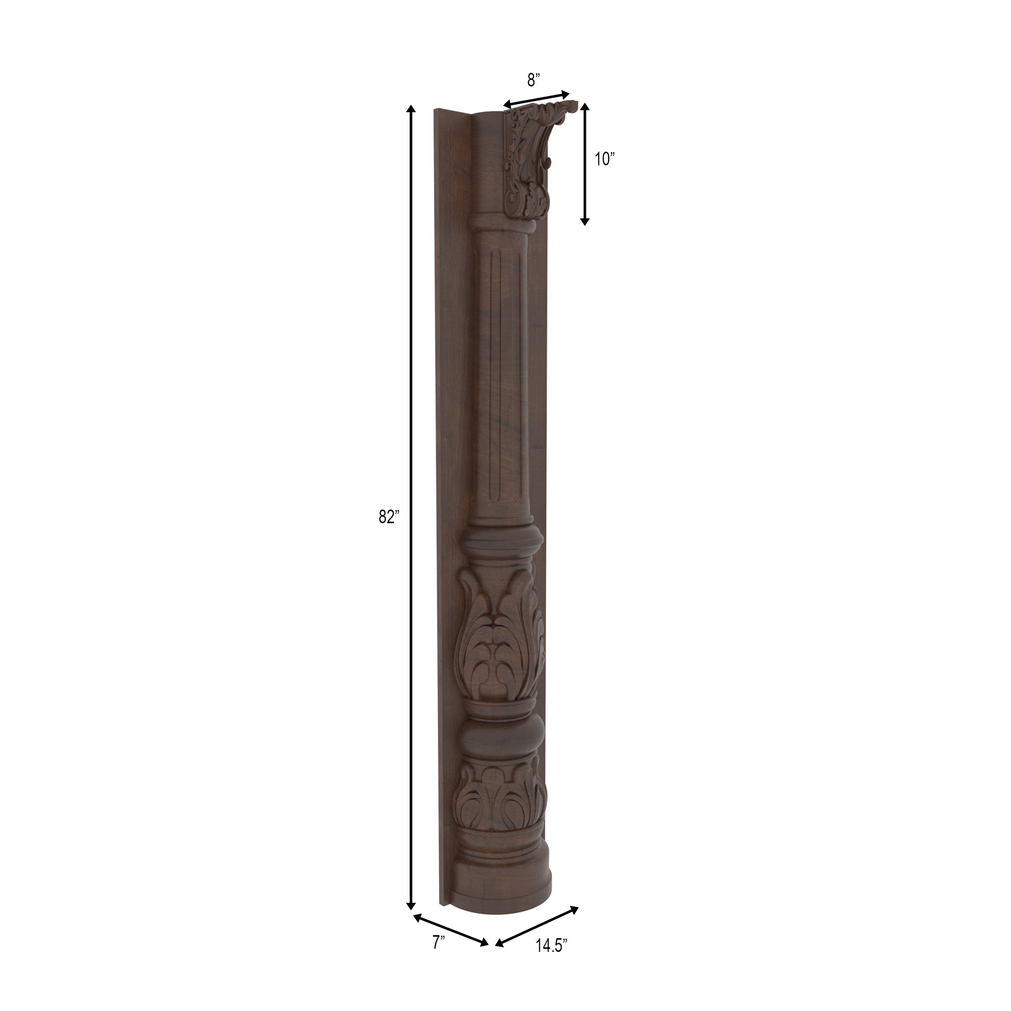 Hand-Carved Corinthian Style Decorative Pilaster Pillar