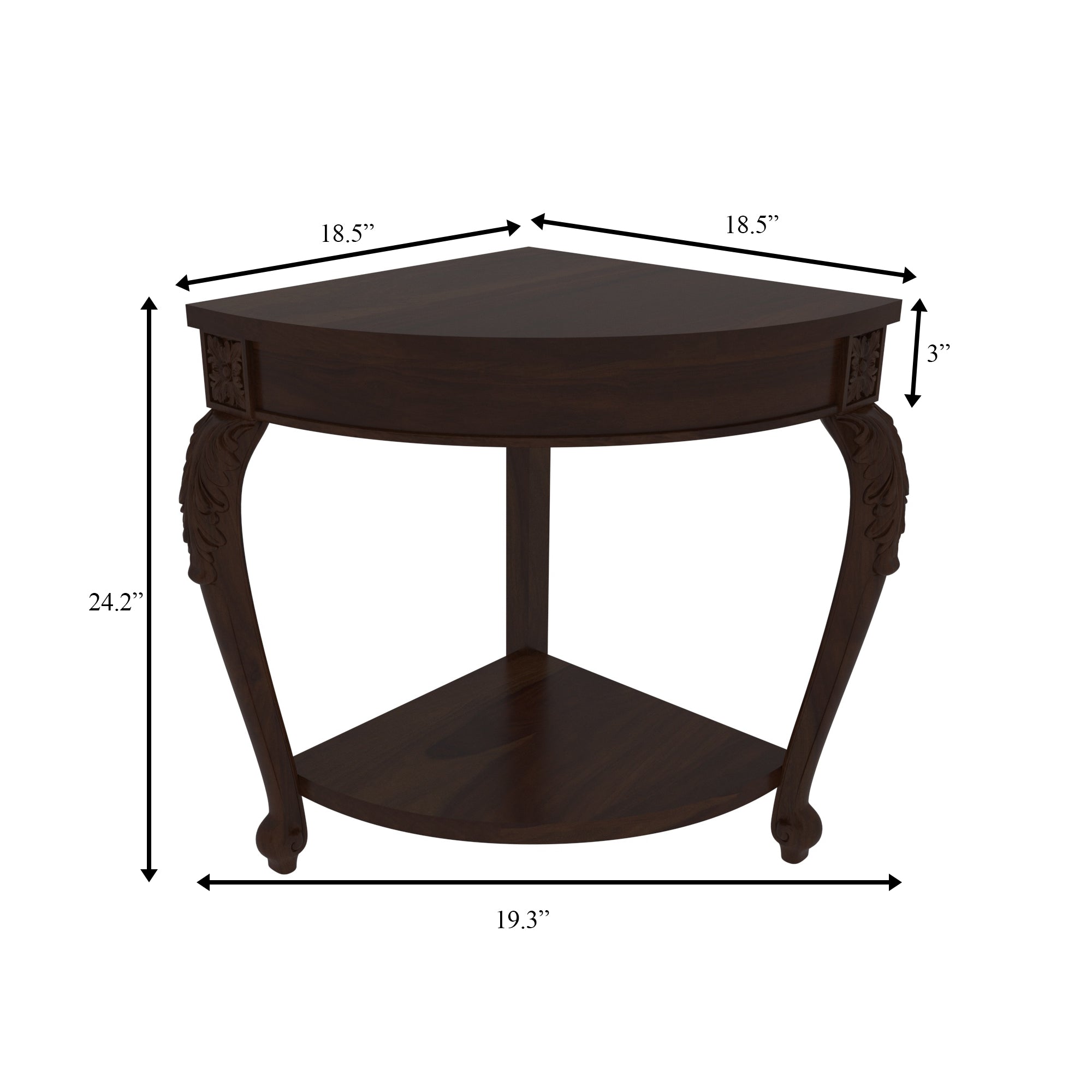 Elegant Corner Display - Handcrafted Indian Cabinet End Table