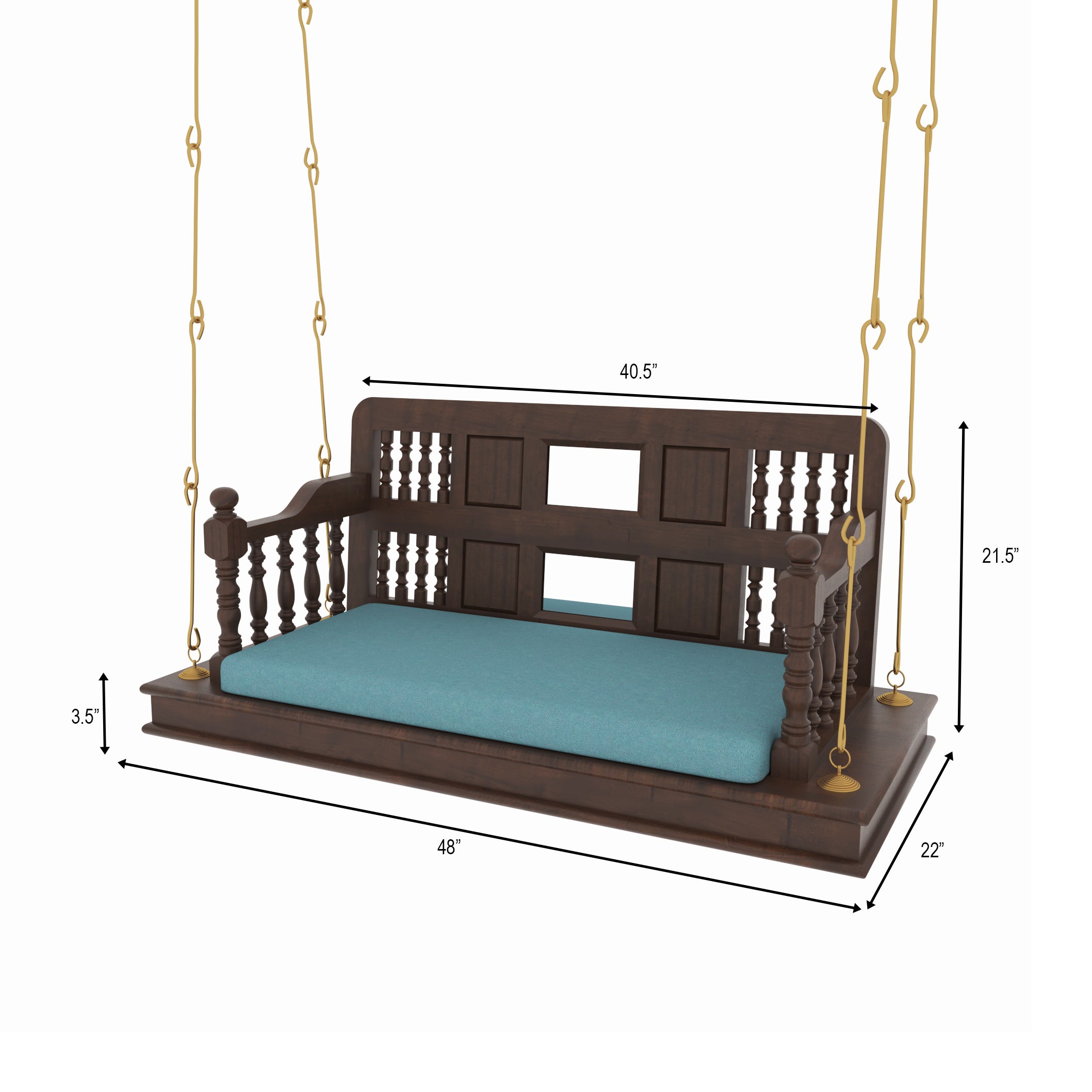 Colonial Spindle Arm Hanging Swing Swing