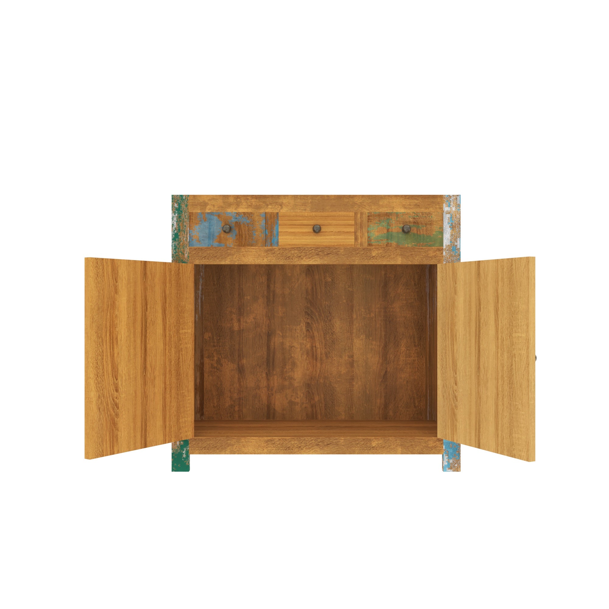 Colorful Reclaimed Wood Sideboard - Rustic Storage Cabinet Cupboard